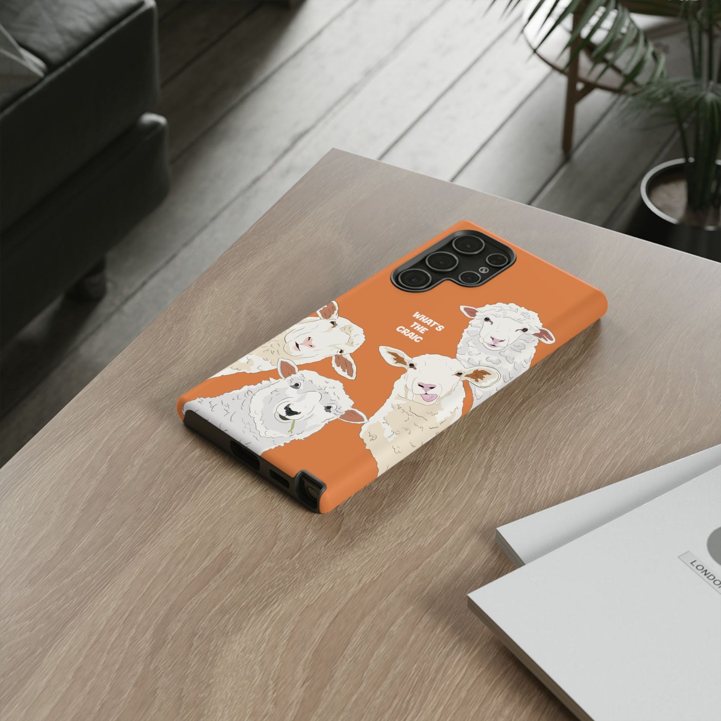 What's the Craic, Funny Sheep Burnt Orange Irish Phone Case