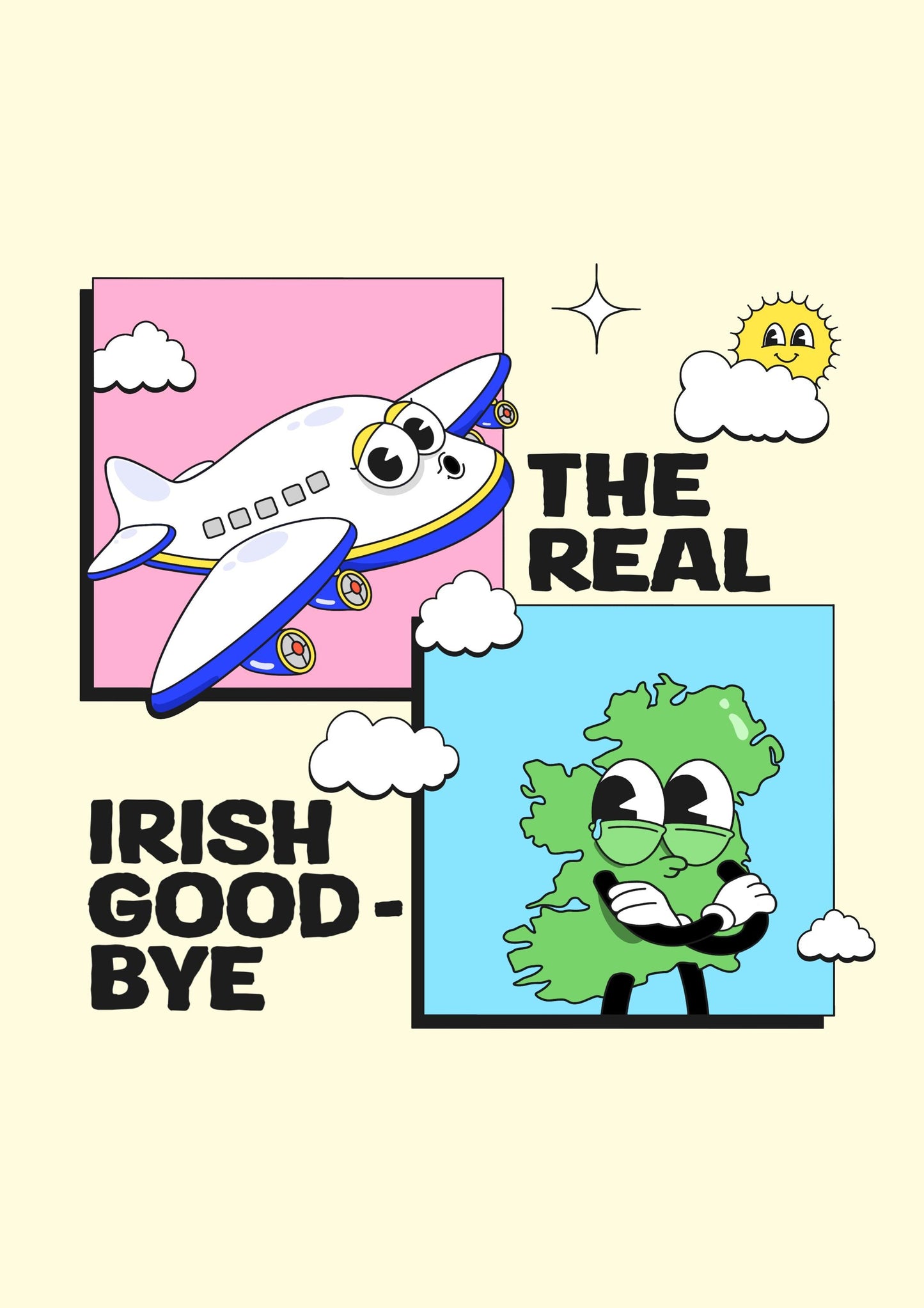 Retro Irish Print | The Real Irish Goodbye | Ireland Art