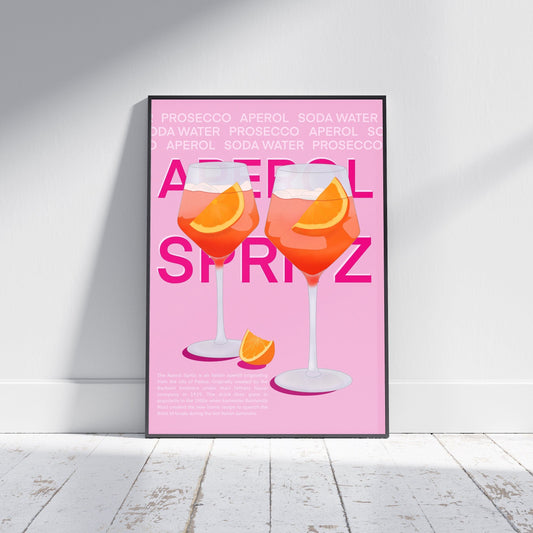 Aperol Spritz Print | Cocktail Poster