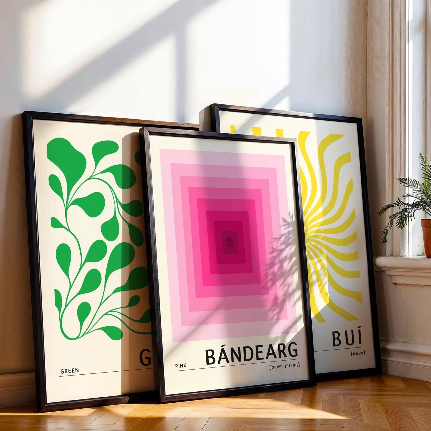 Yellow Irish Print - Buí. Irish colour art