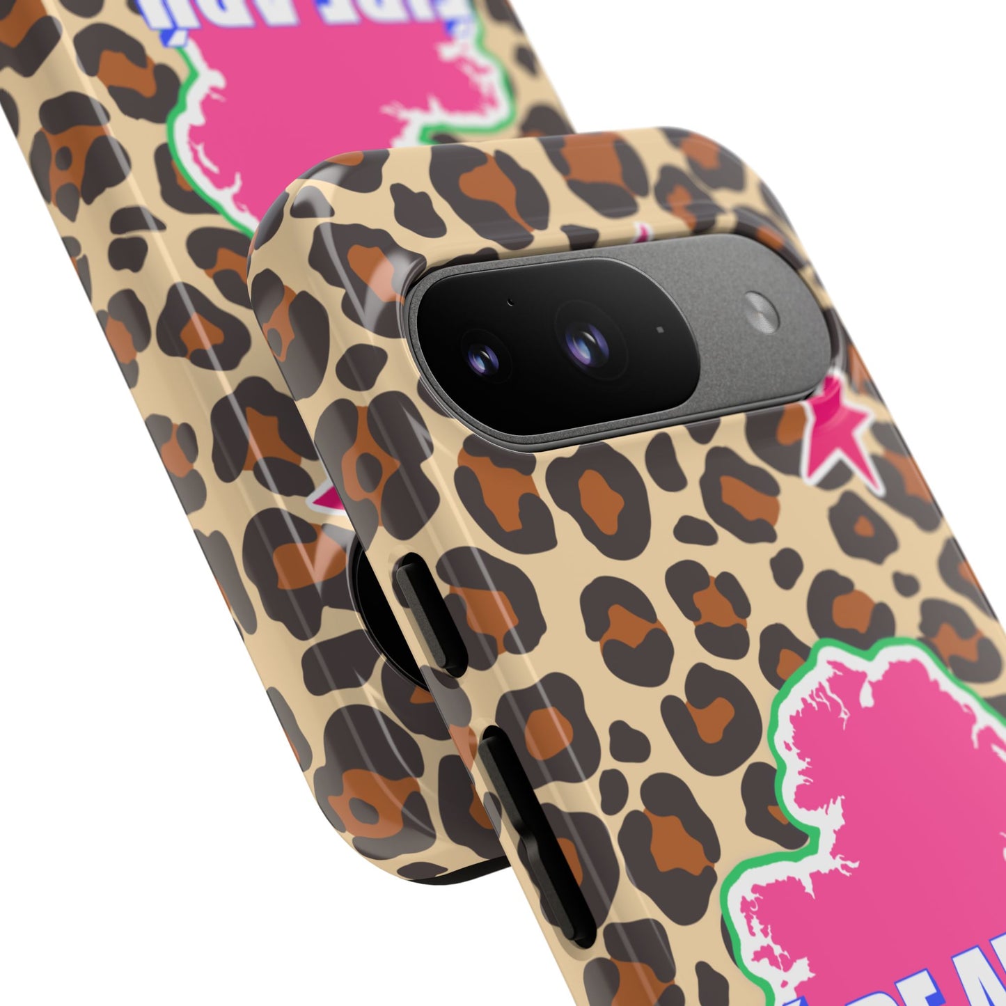Colourful Leopard Print Design with Ireland Map Tough Irish Phone Case