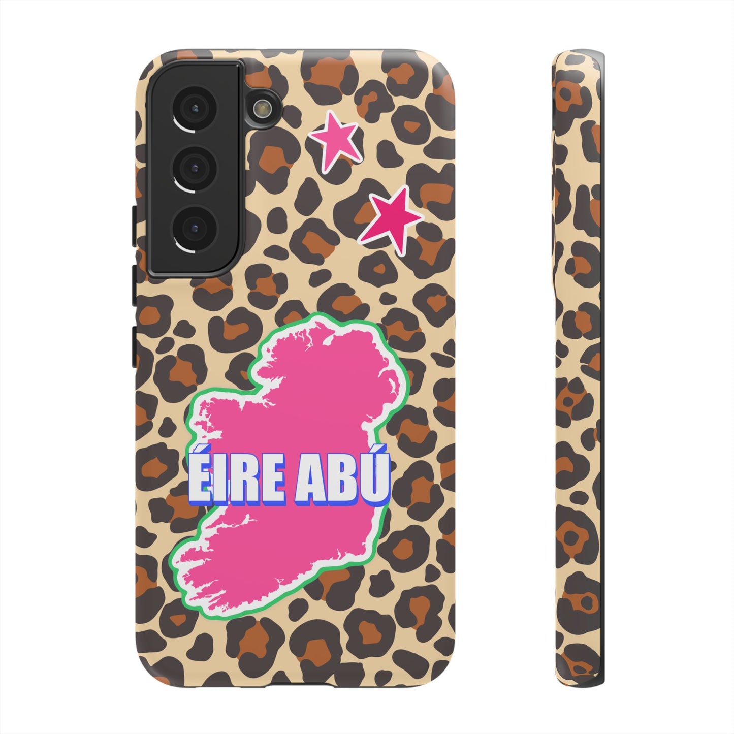 Colourful Leopard Print Design with Ireland Map Tough Irish Phone Case