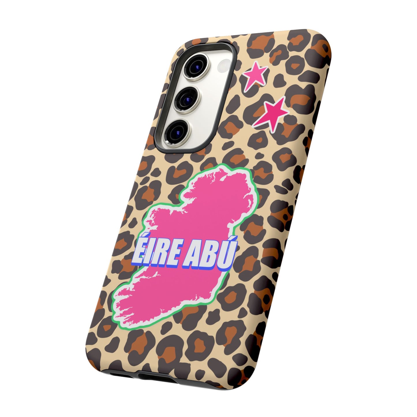 Colourful Leopard Print Design with Ireland Map Tough Irish Phone Case
