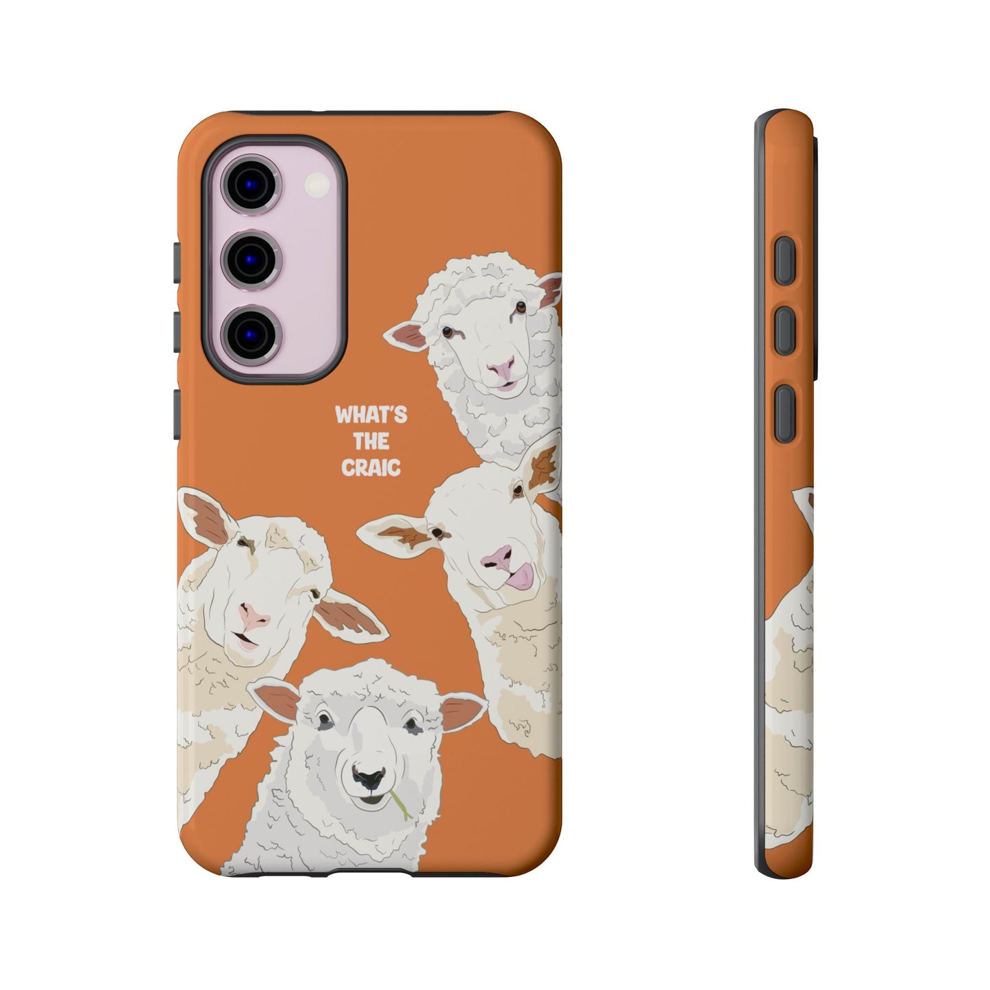 What's the Craic, Funny Sheep Burnt Orange Irish Phone Case