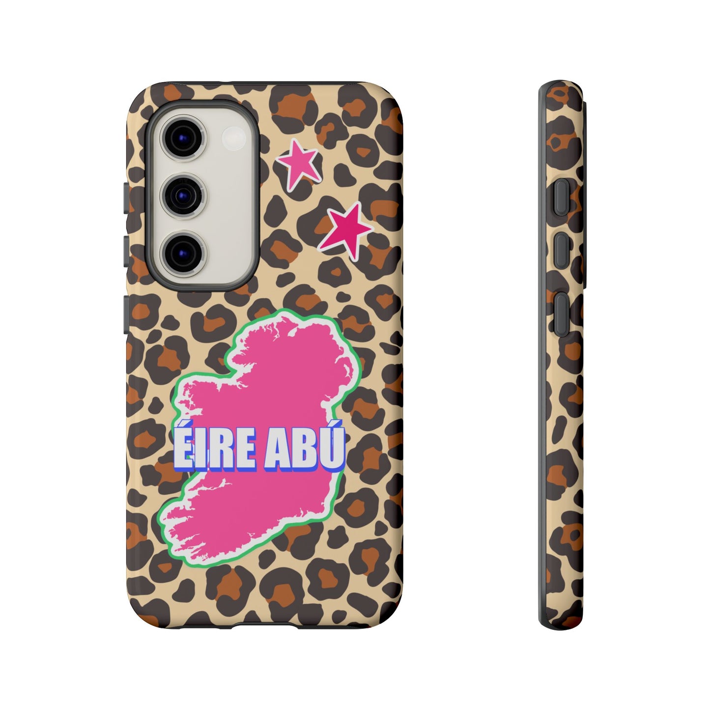 Colourful Leopard Print Design with Ireland Map Tough Irish Phone Case