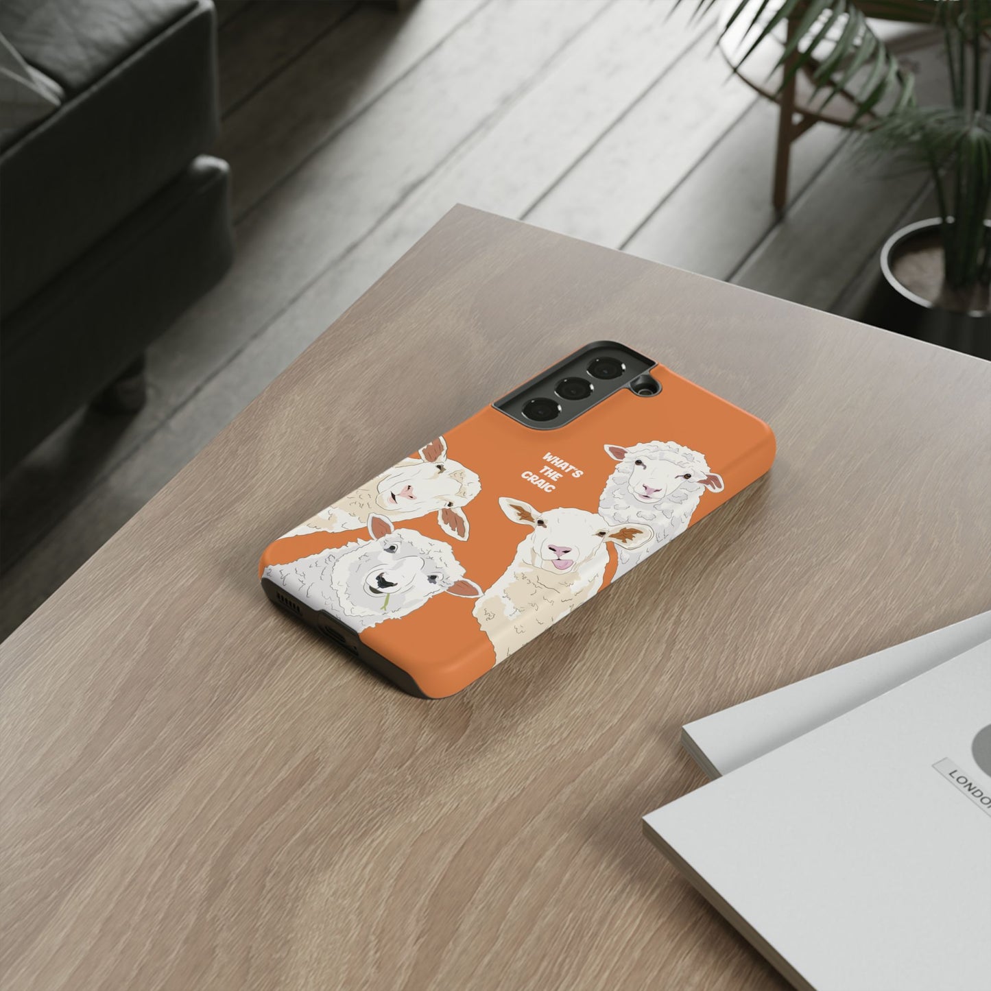 What's the Craic, Funny Sheep Burnt Orange Irish Phone Case