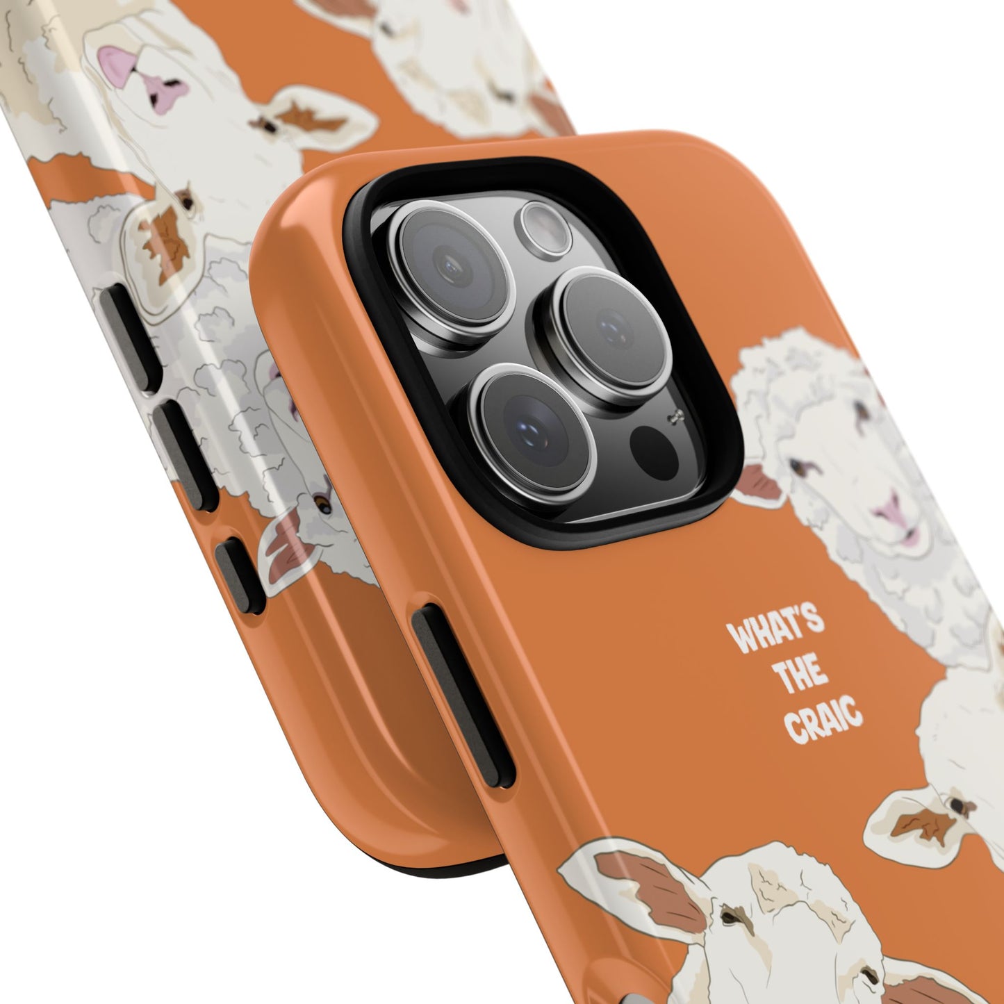 What's the Craic, Funny Sheep Burnt Orange Irish Phone Case