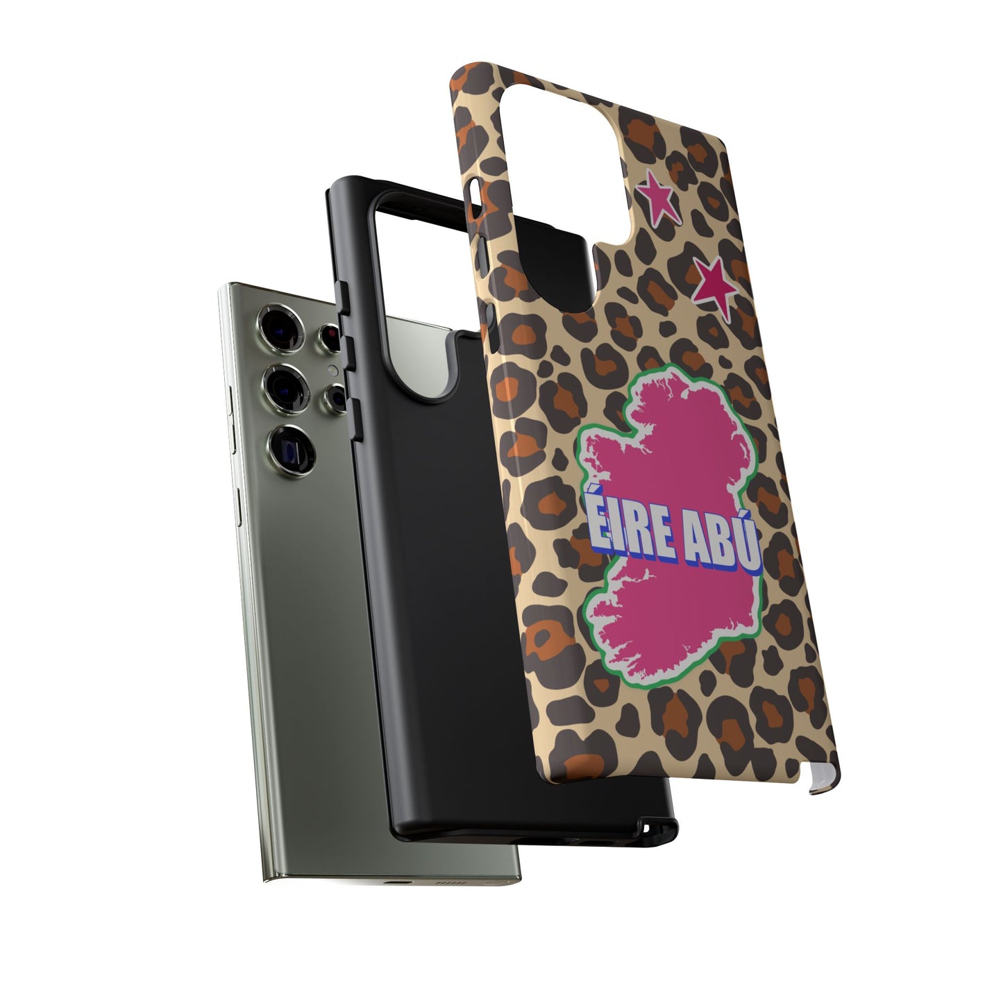 Colourful Leopard Print Design with Ireland Map Tough Irish Phone Case