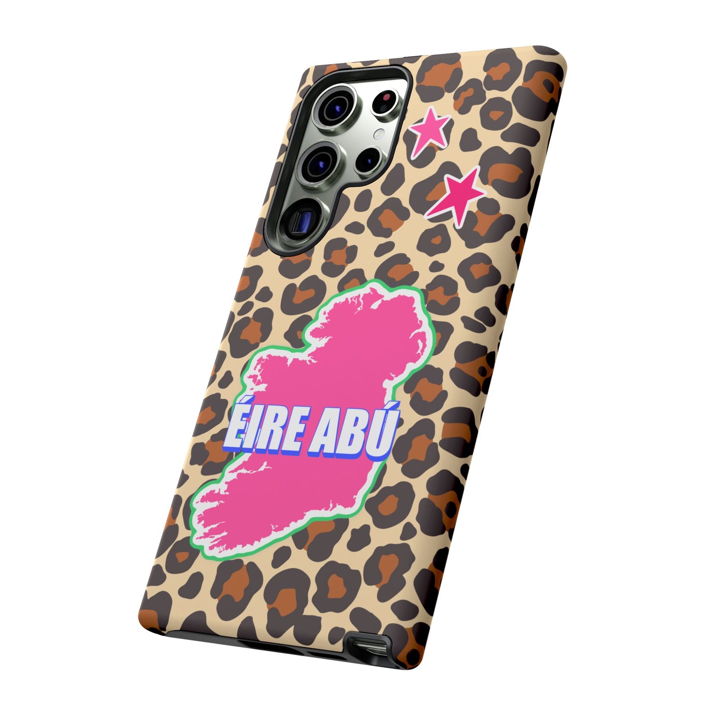 Colourful Leopard Print Design with Ireland Map Tough Irish Phone Case