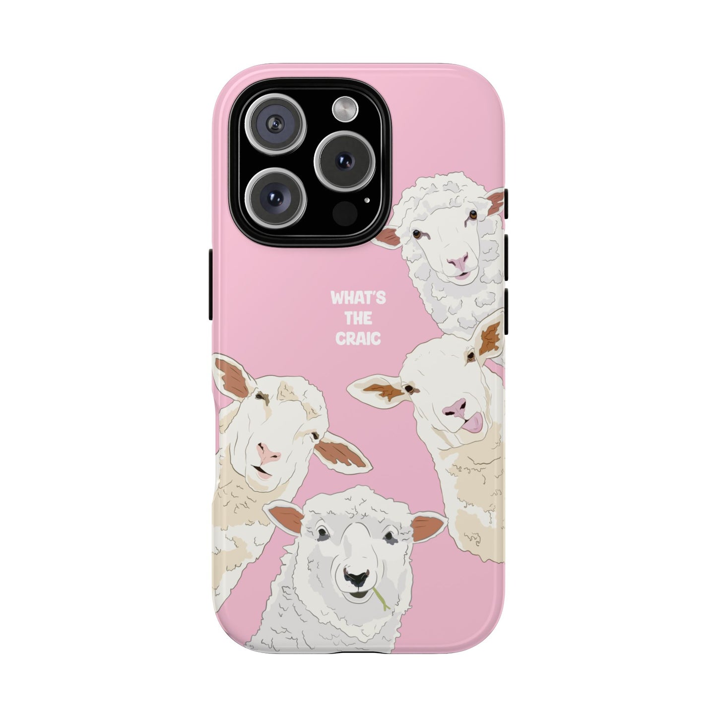 What's the Craic, Funny Sheep Pink Irish Phone Case