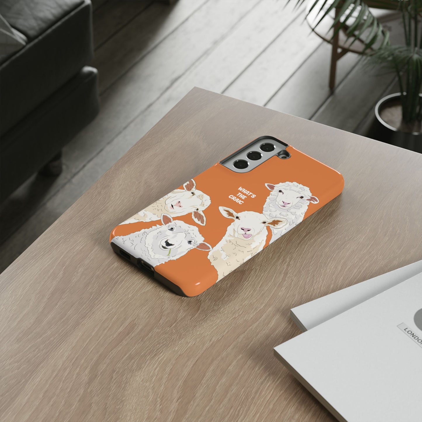 What's the Craic, Funny Sheep Burnt Orange Irish Phone Case