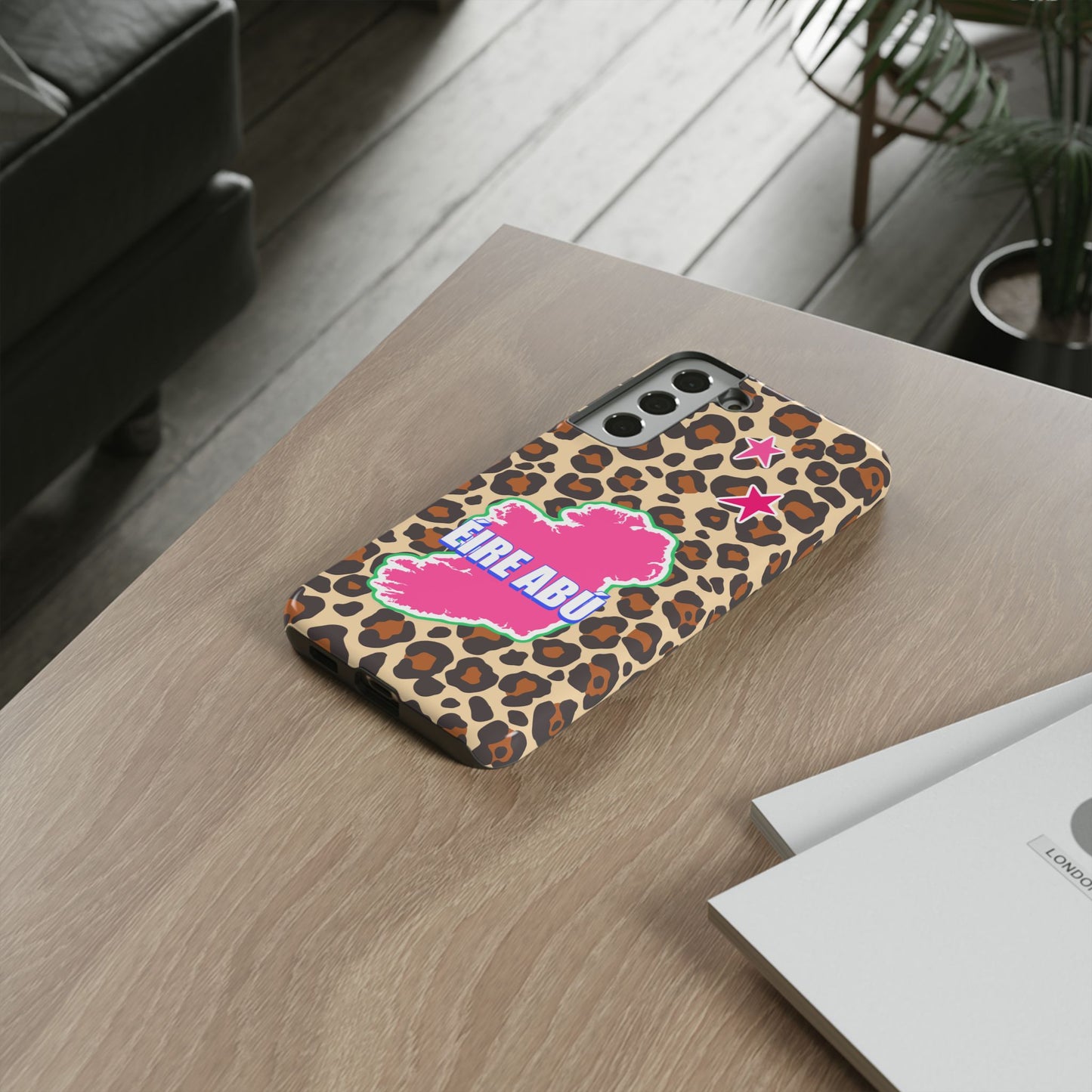 Colourful Leopard Print Design with Ireland Map Tough Irish Phone Case