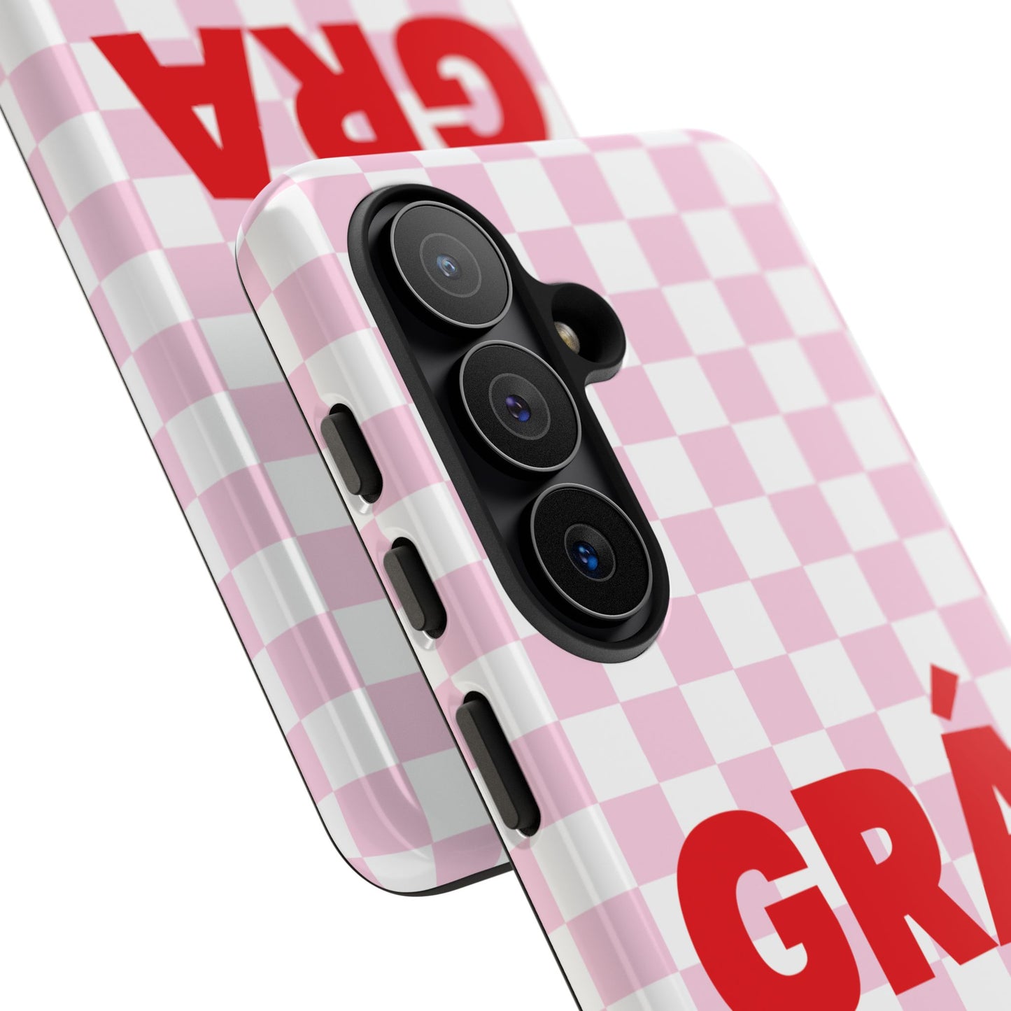 Pink Checked Grá Mór Tough Irish Phone Case