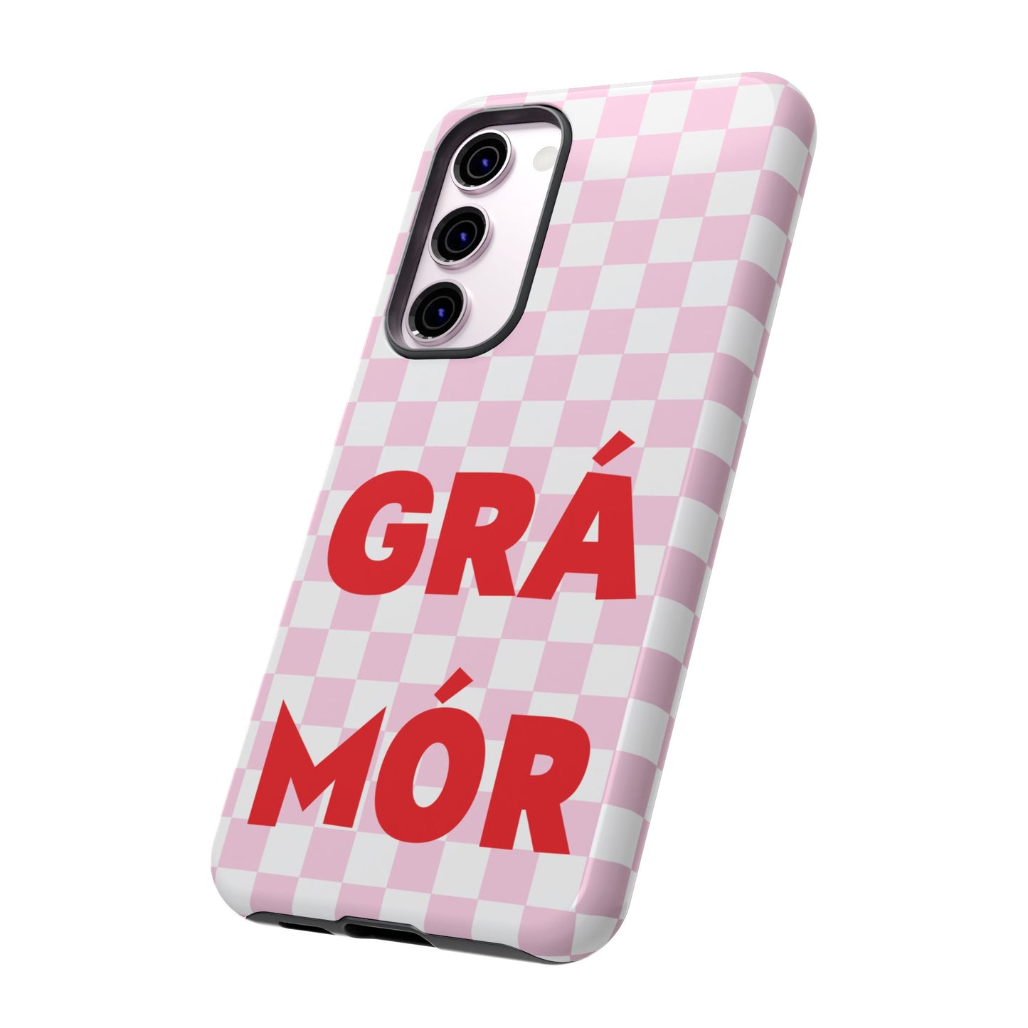 Pink Checked Grá Mór Tough Irish Phone Case