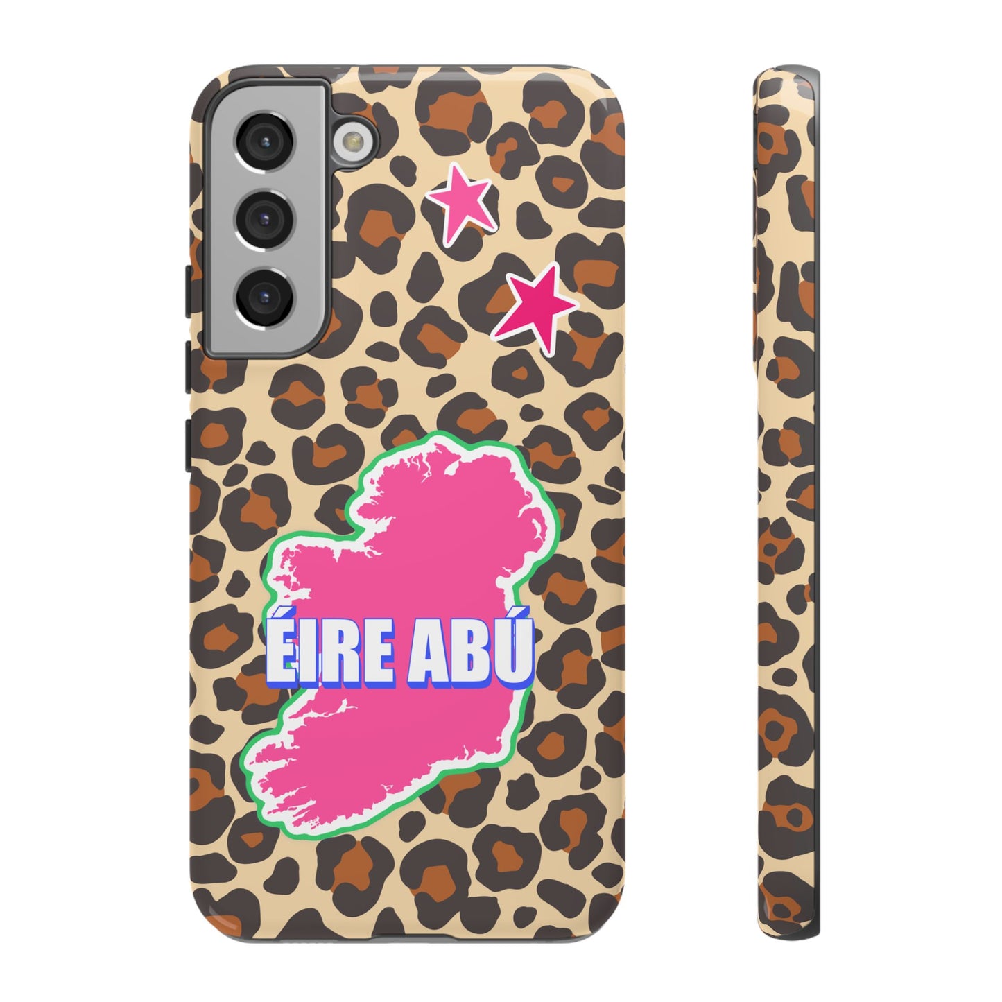 Colourful Leopard Print Design with Ireland Map Tough Irish Phone Case