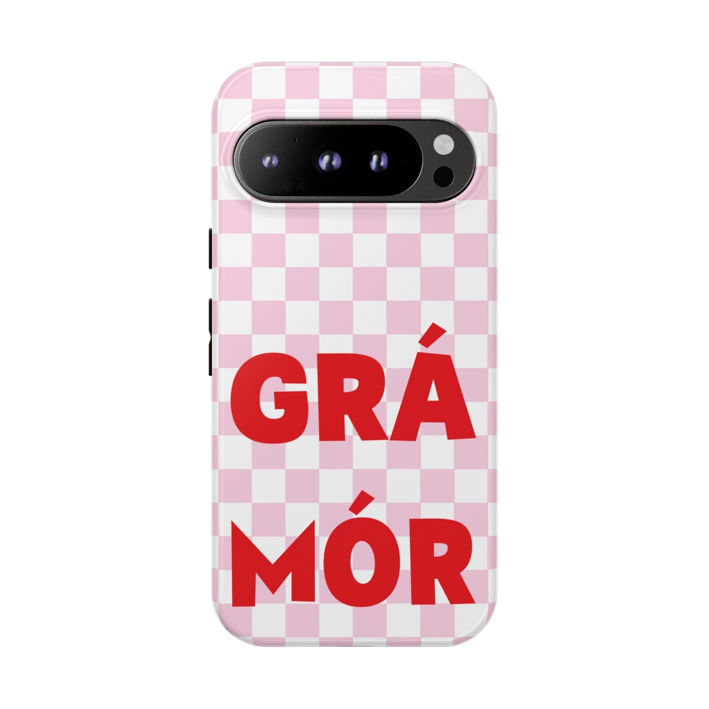 Pink Checked Grá Mór Tough Irish Phone Case