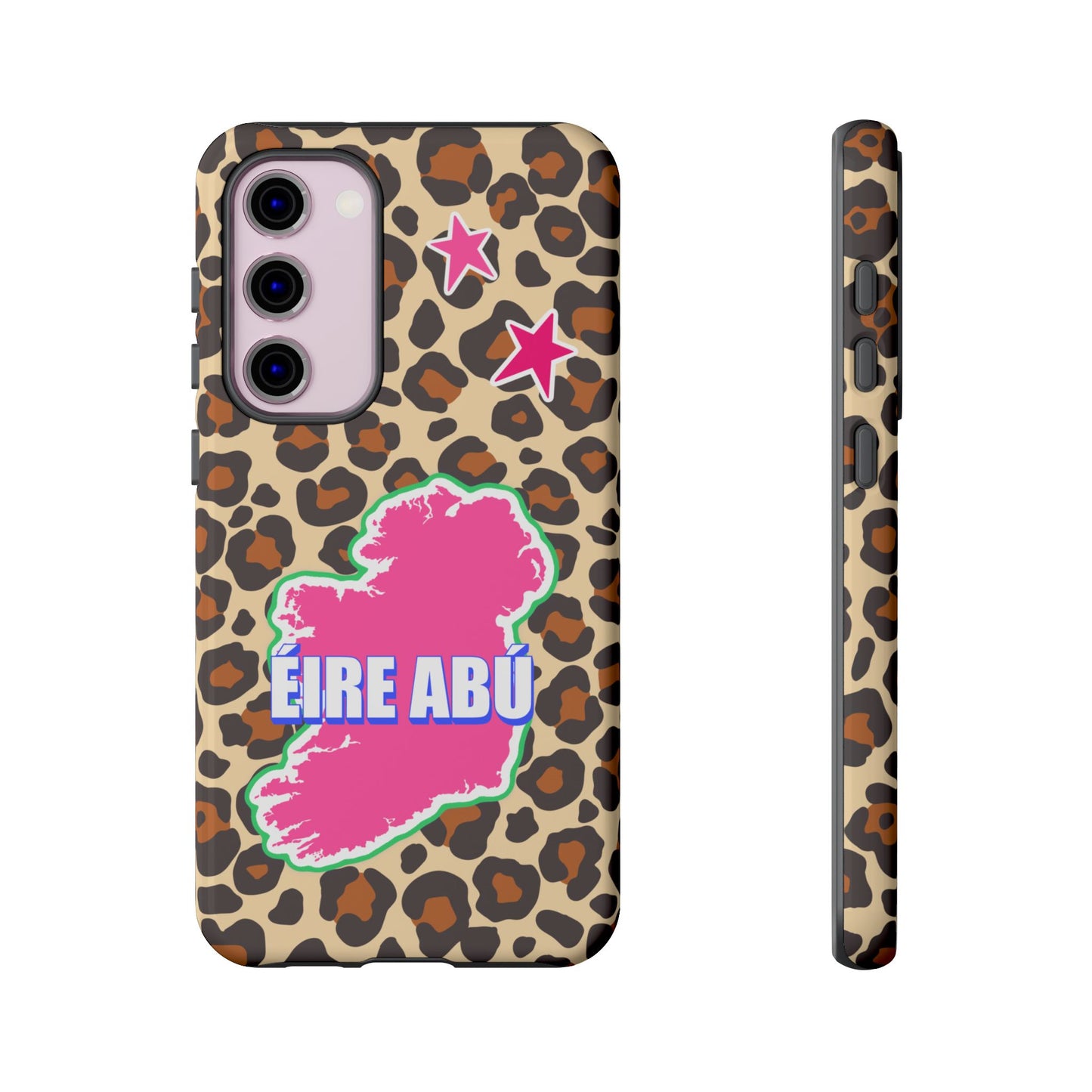 Colourful Leopard Print Design with Ireland Map Tough Irish Phone Case