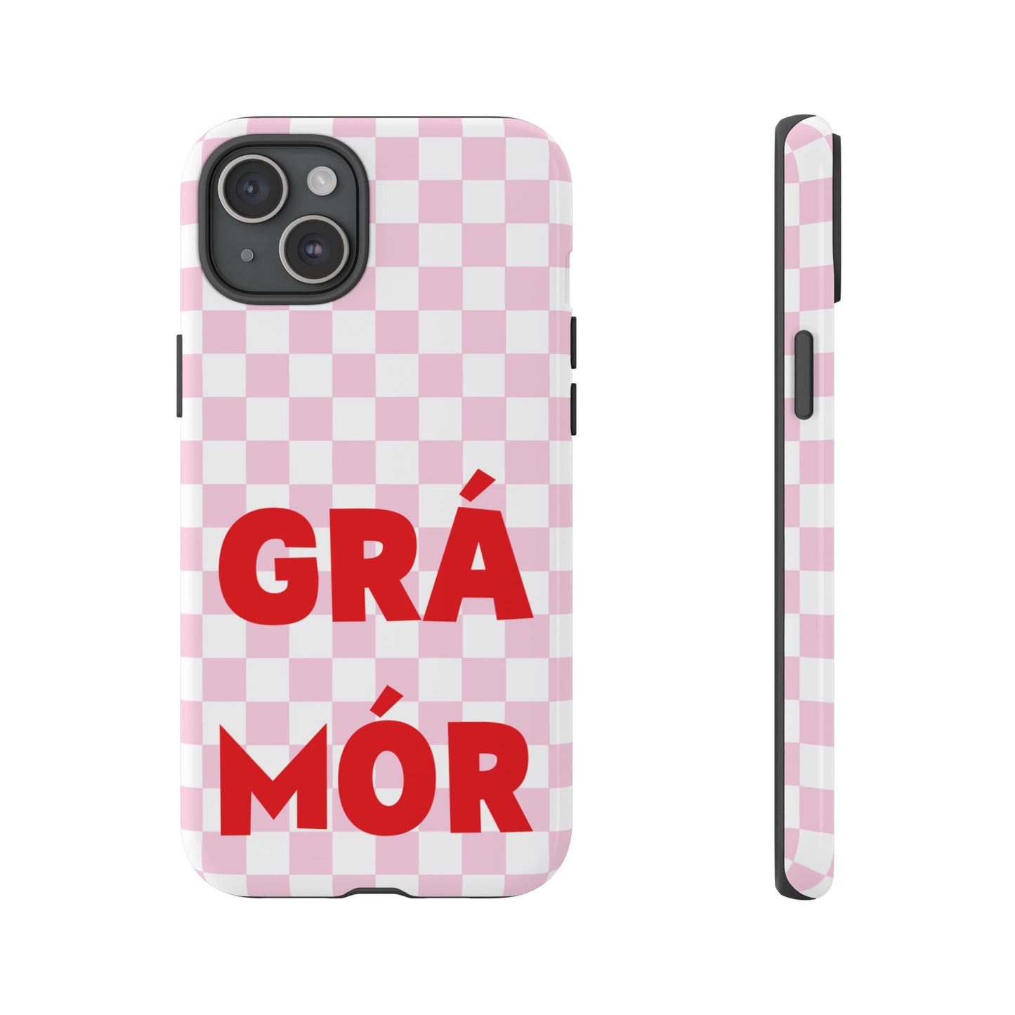 Pink Checked Grá Mór Tough Irish Phone Case