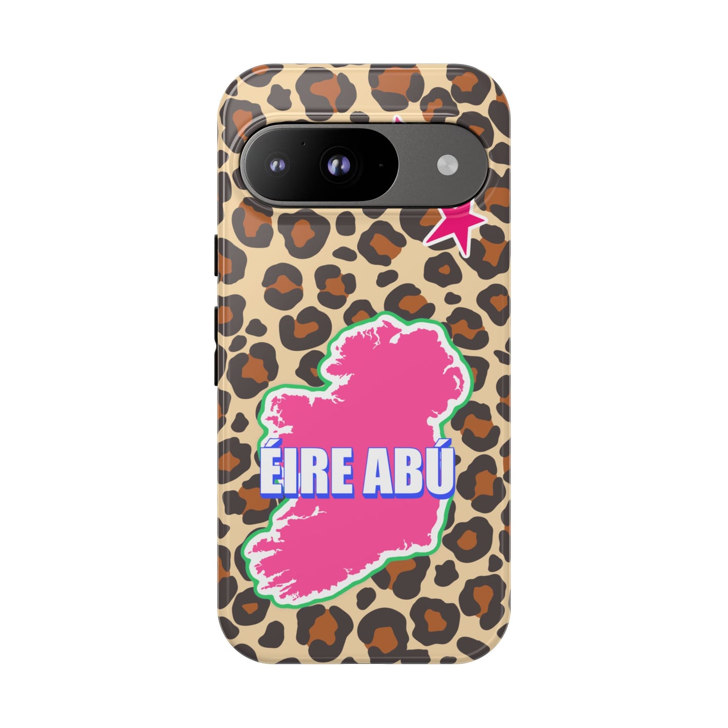 Colourful Leopard Print Design with Ireland Map Tough Irish Phone Case