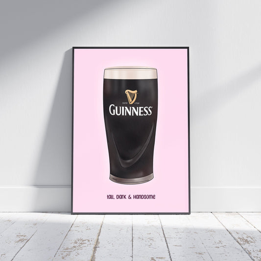 Guinness Pint Print: Irish Home Decor - Tall, Dark and Handsome