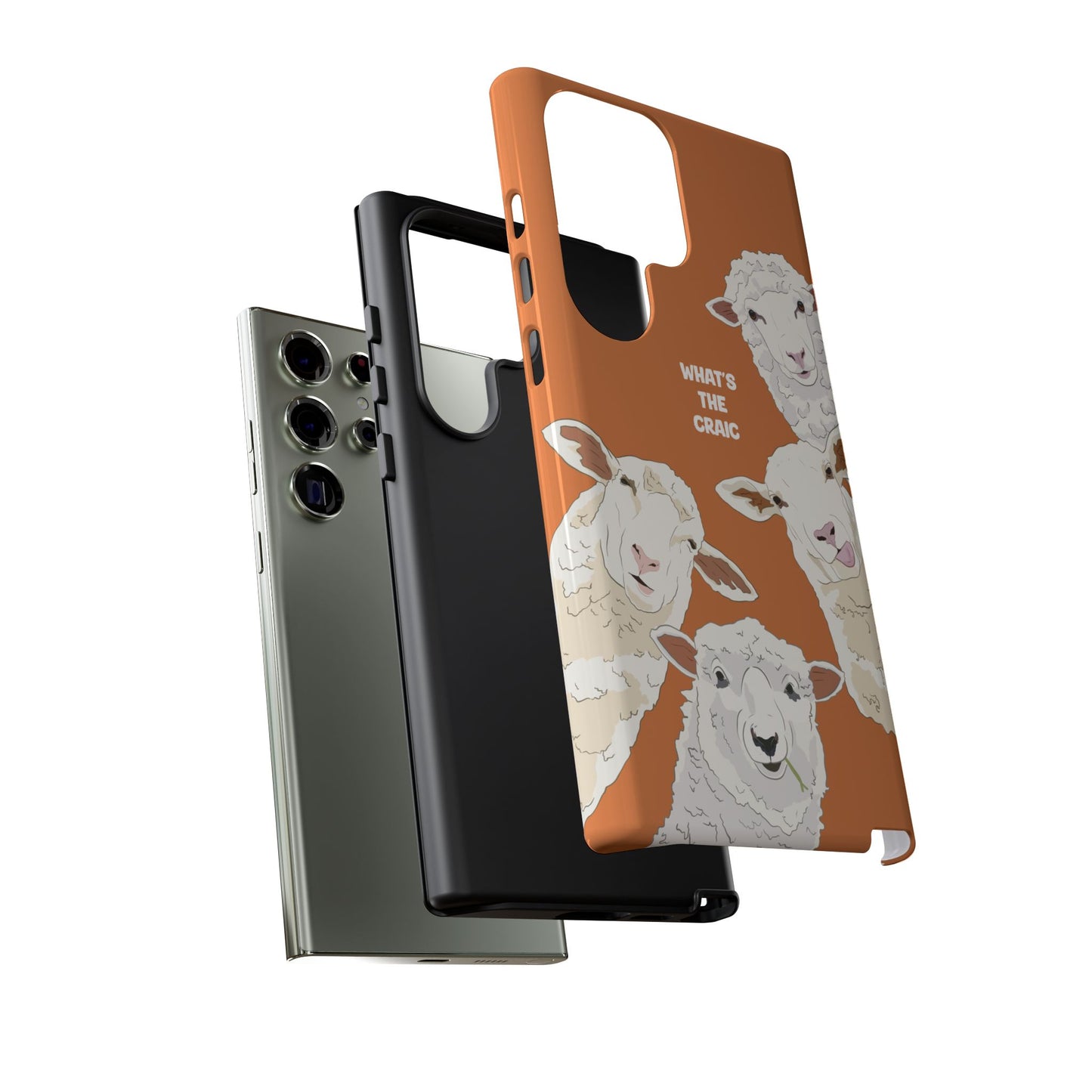 What's the Craic, Funny Sheep Burnt Orange Irish Phone Case