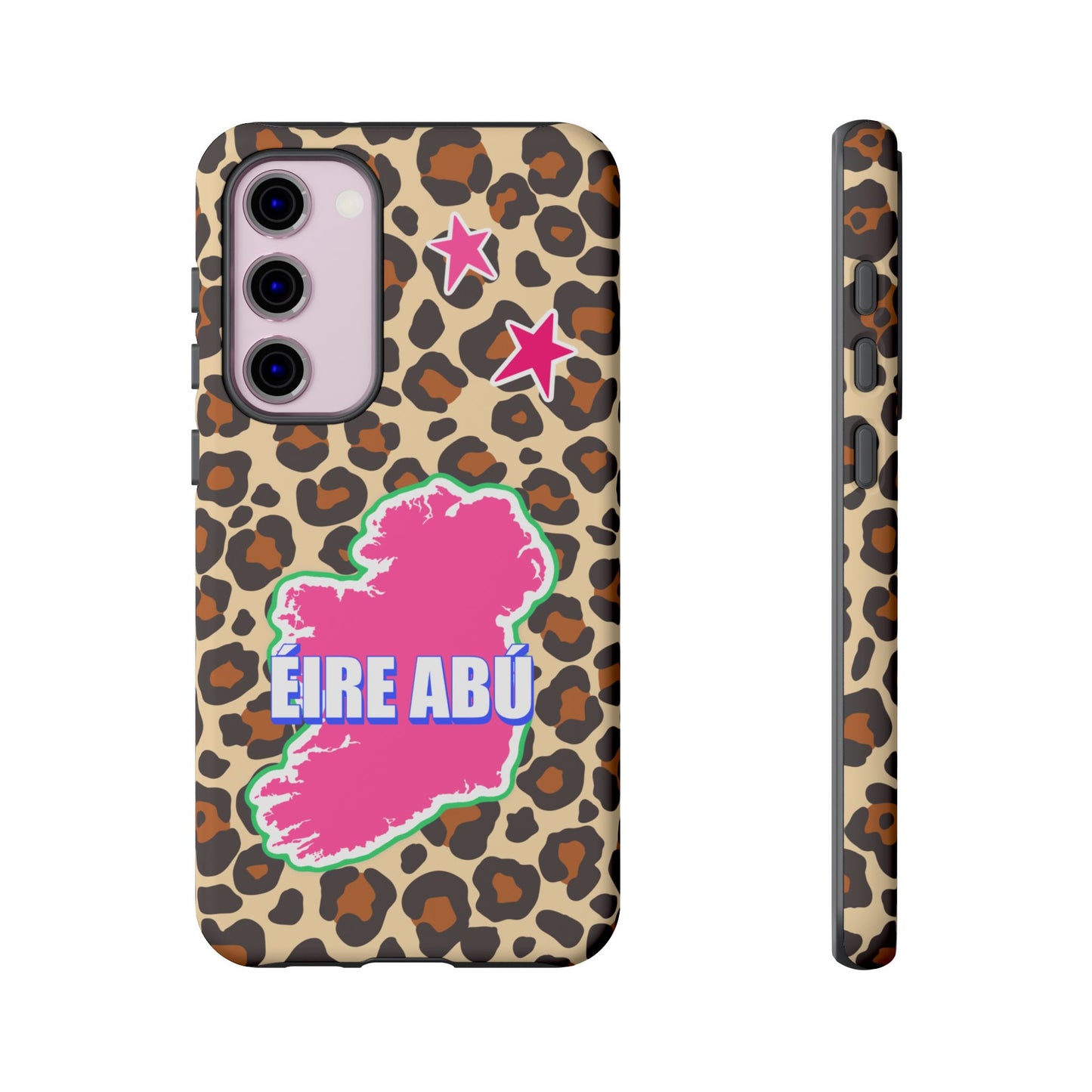 Colourful Leopard Print Design with Ireland Map Tough Irish Phone Case