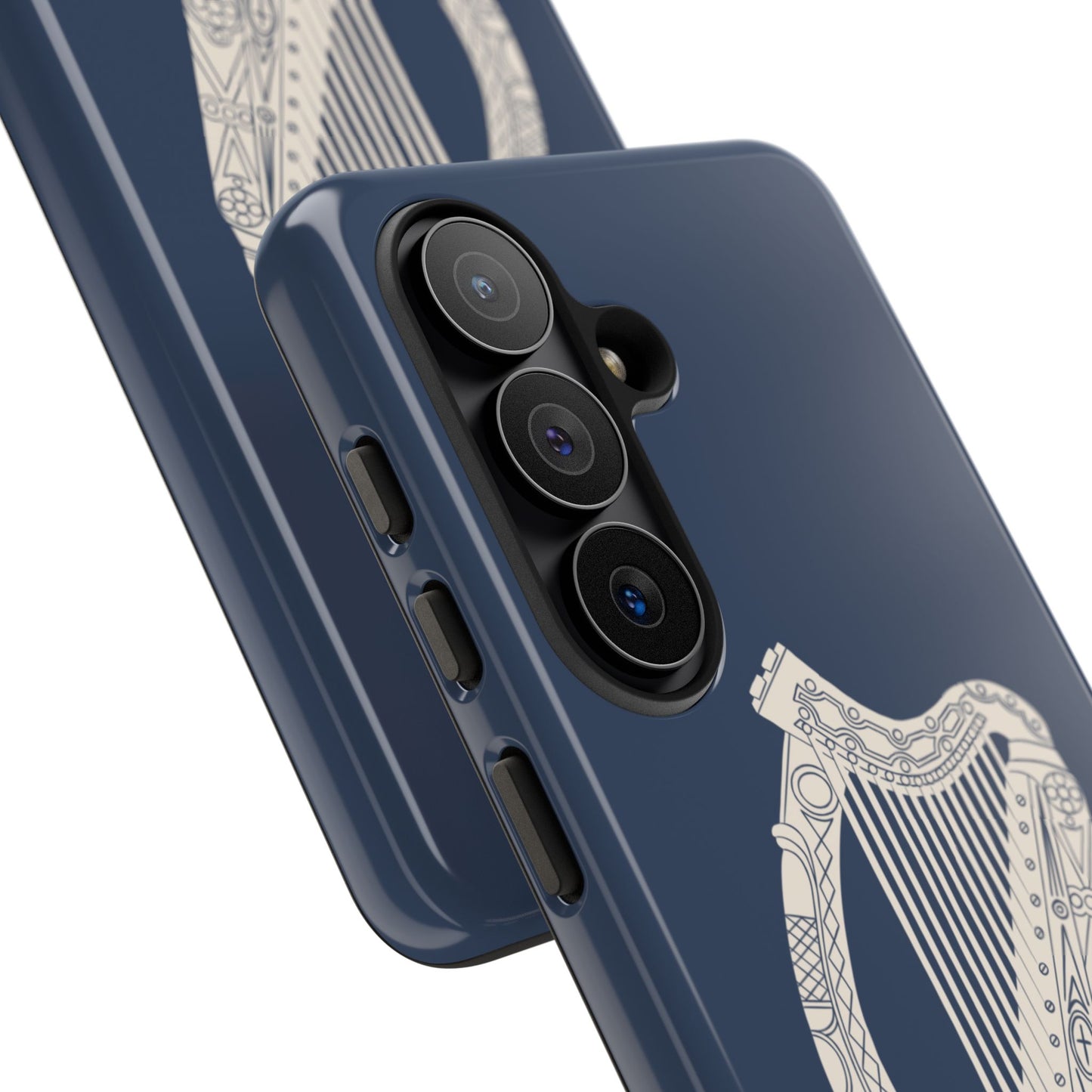 Navy Celtic Harp Tough Irish Phone Case, Ceol