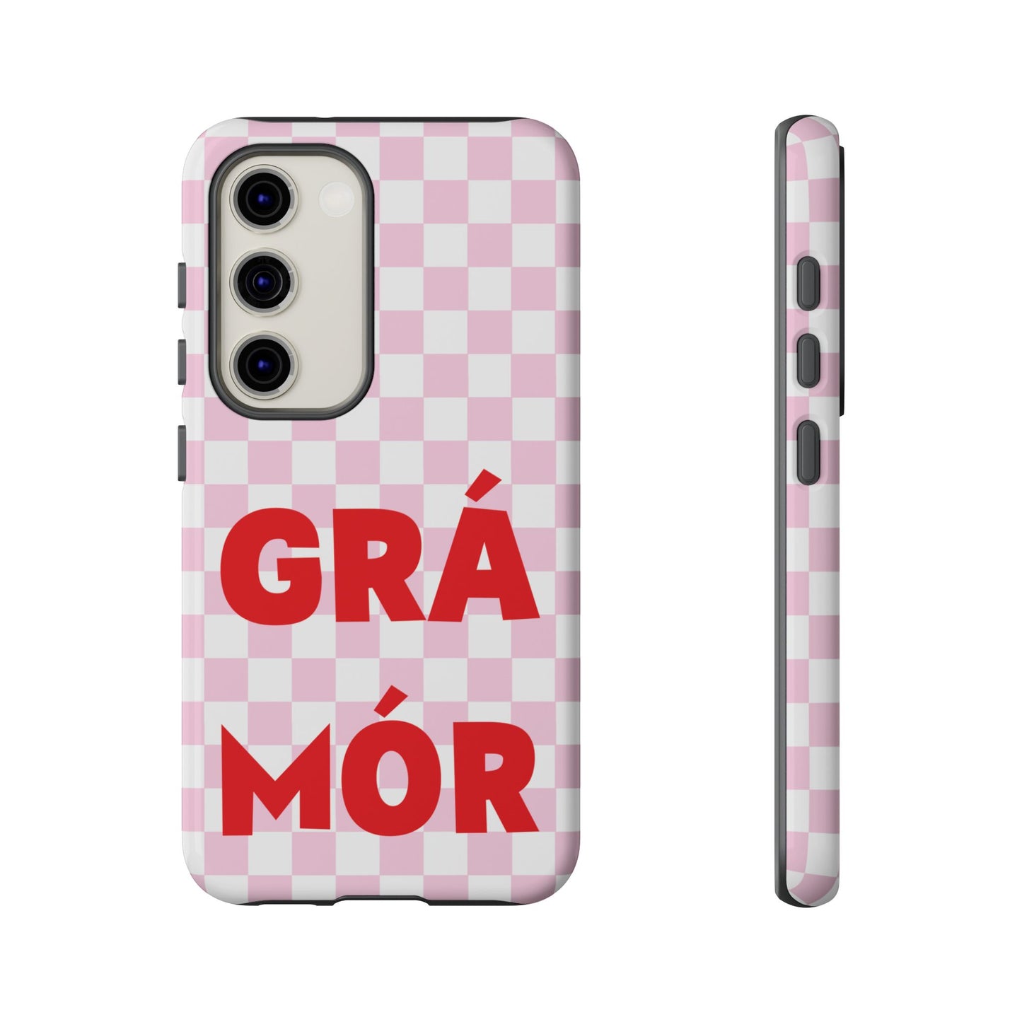 Pink Checked Grá Mór Tough Irish Phone Case