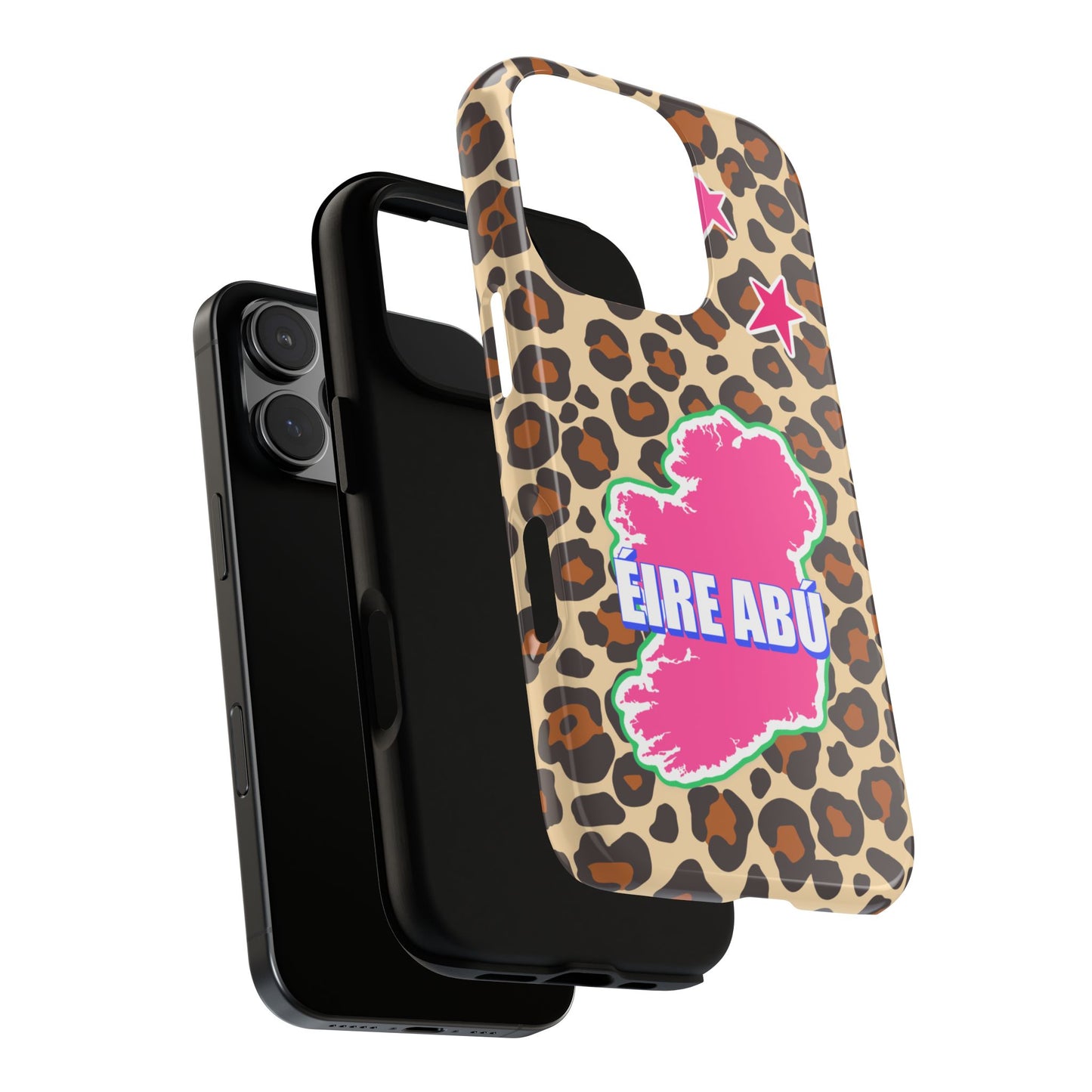 Colourful Leopard Print Design with Ireland Map Tough Irish Phone Case