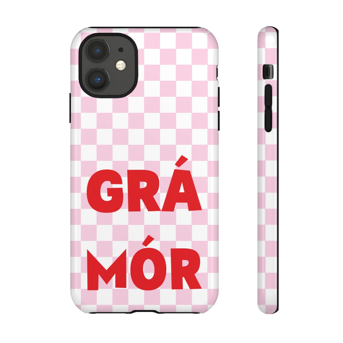 Pink Checked Grá Mór Tough Irish Phone Case