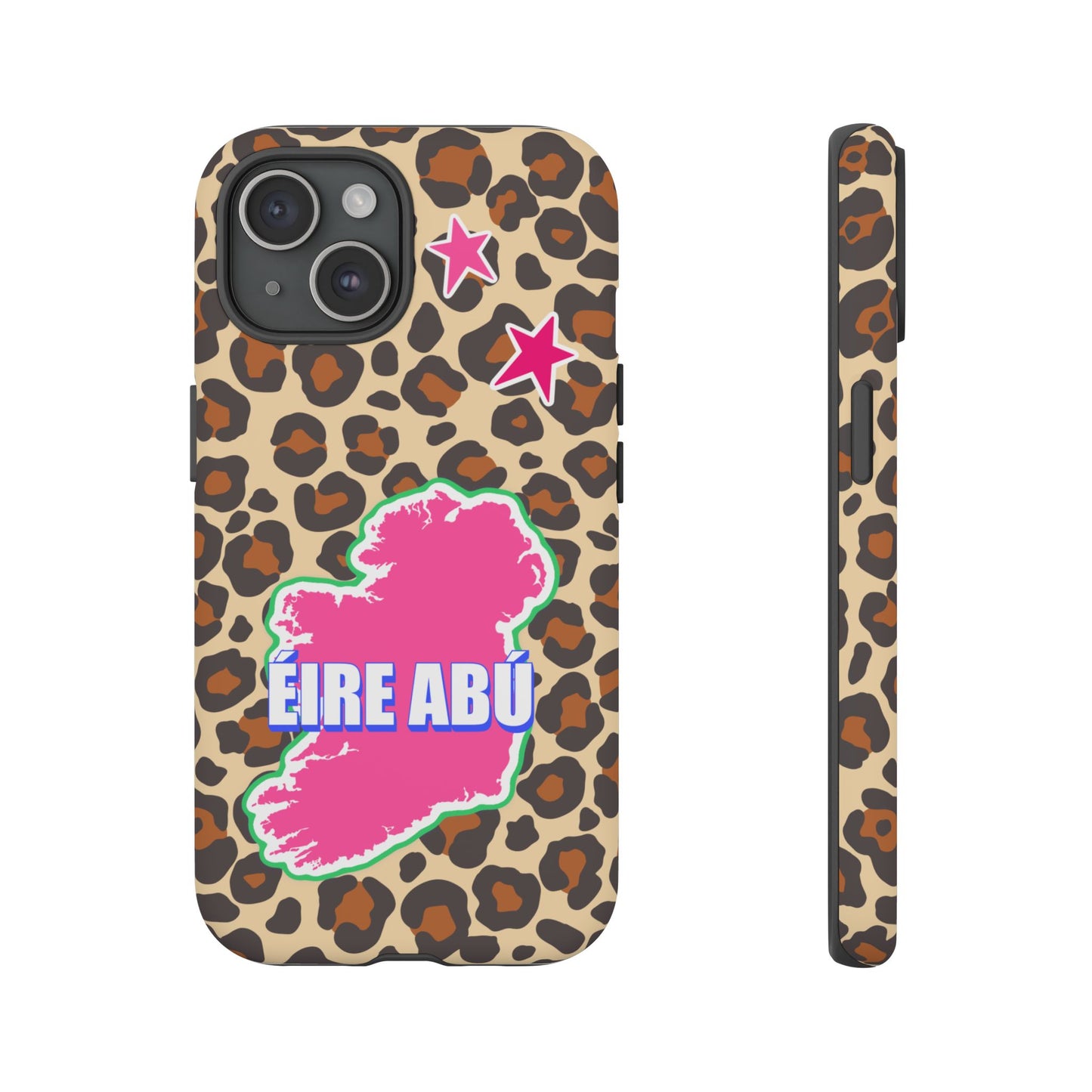 Colourful Leopard Print Design with Ireland Map Tough Irish Phone Case