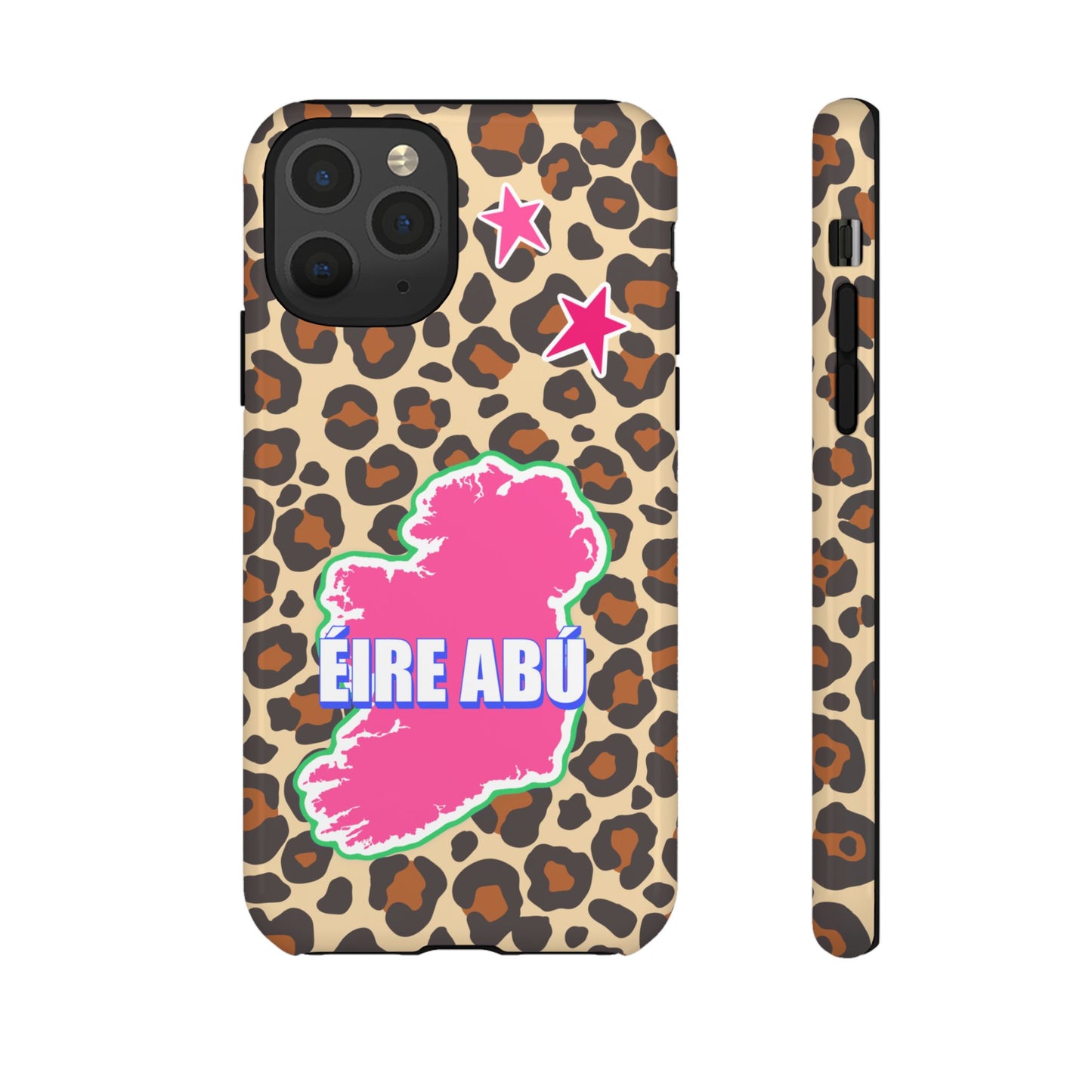 Colourful Leopard Print Design with Ireland Map Tough Irish Phone Case