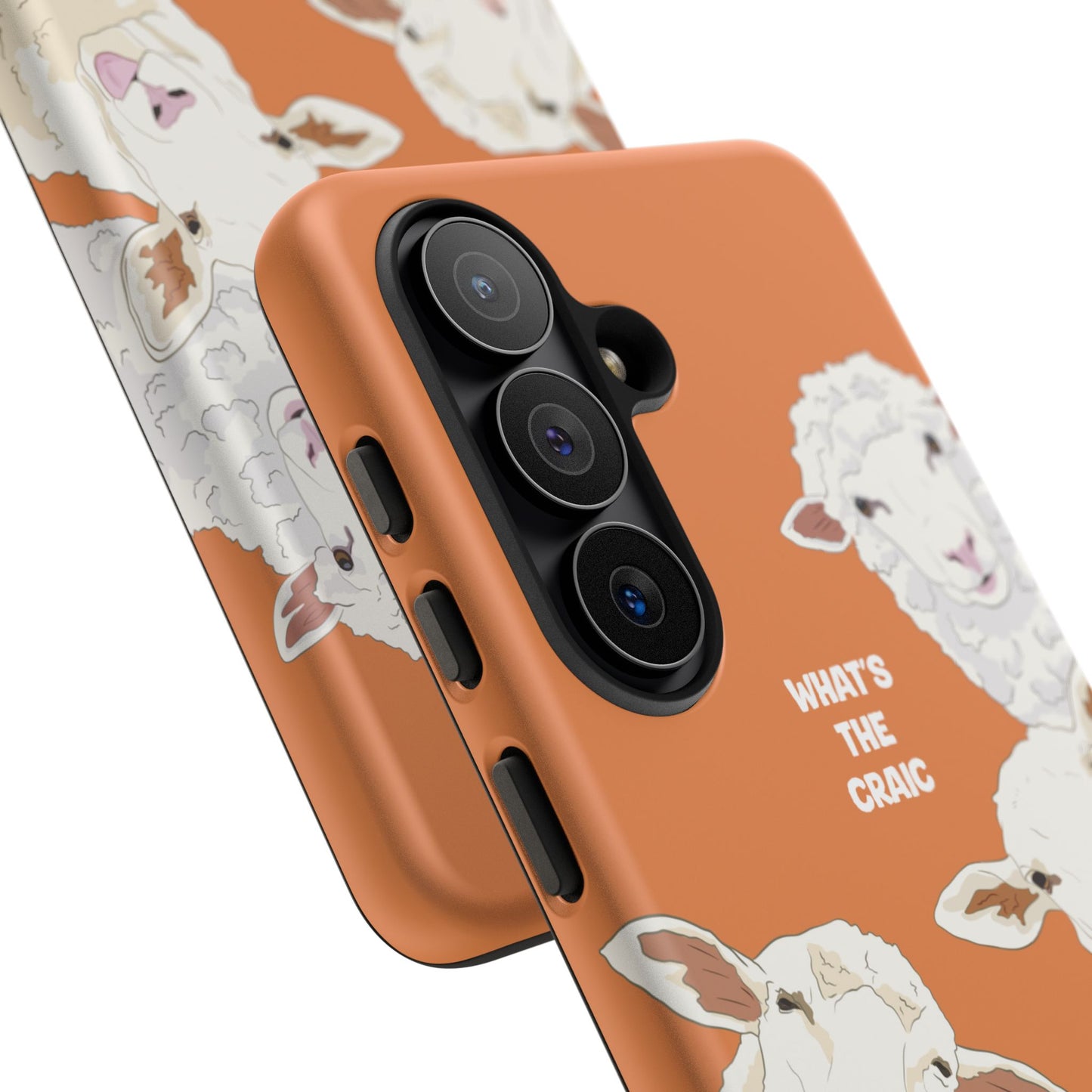 What's the Craic, Funny Sheep Burnt Orange Irish Phone Case