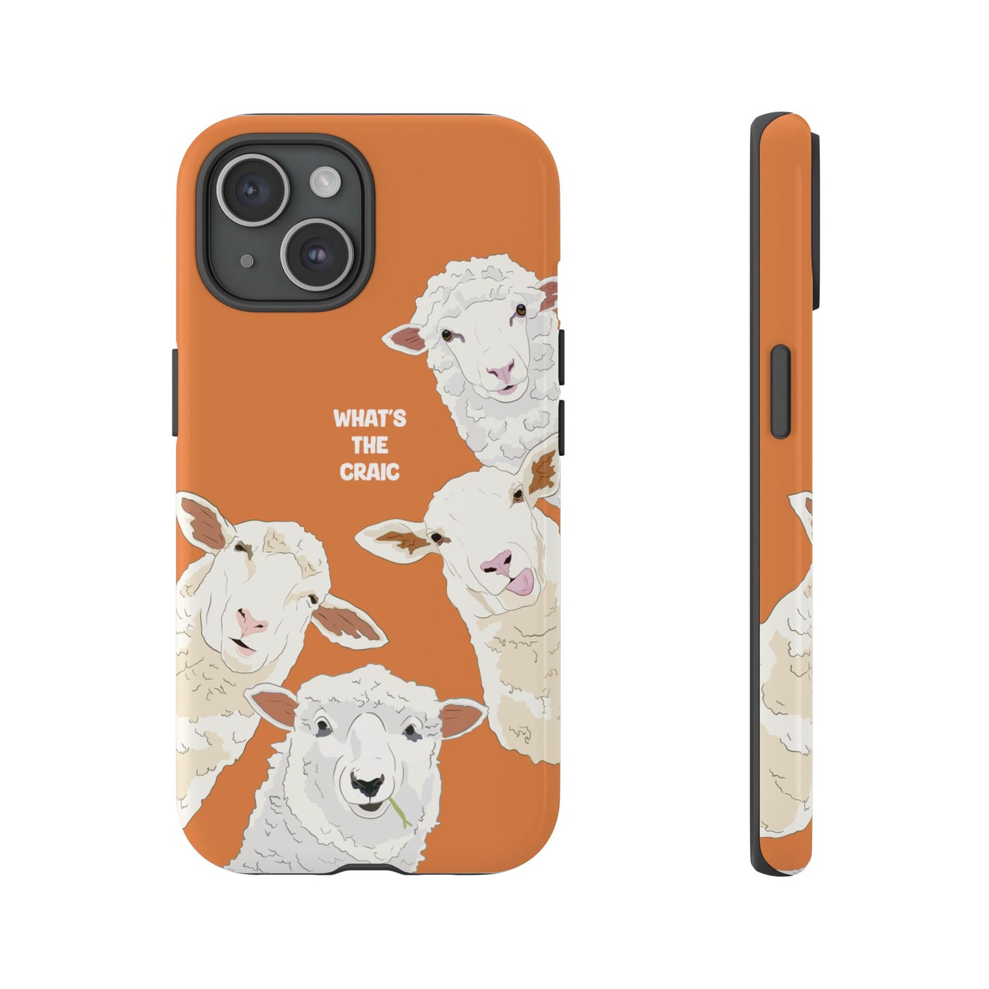 What's the Craic, Funny Sheep Burnt Orange Irish Phone Case
