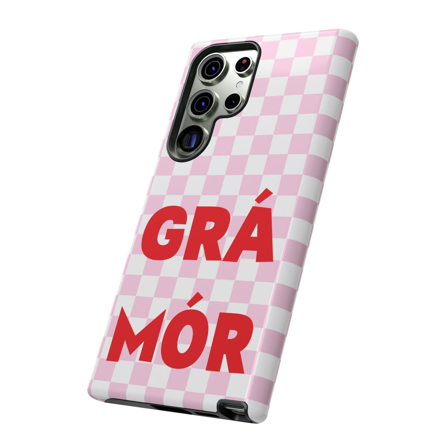 Pink Checked Grá Mór Tough Irish Phone Case
