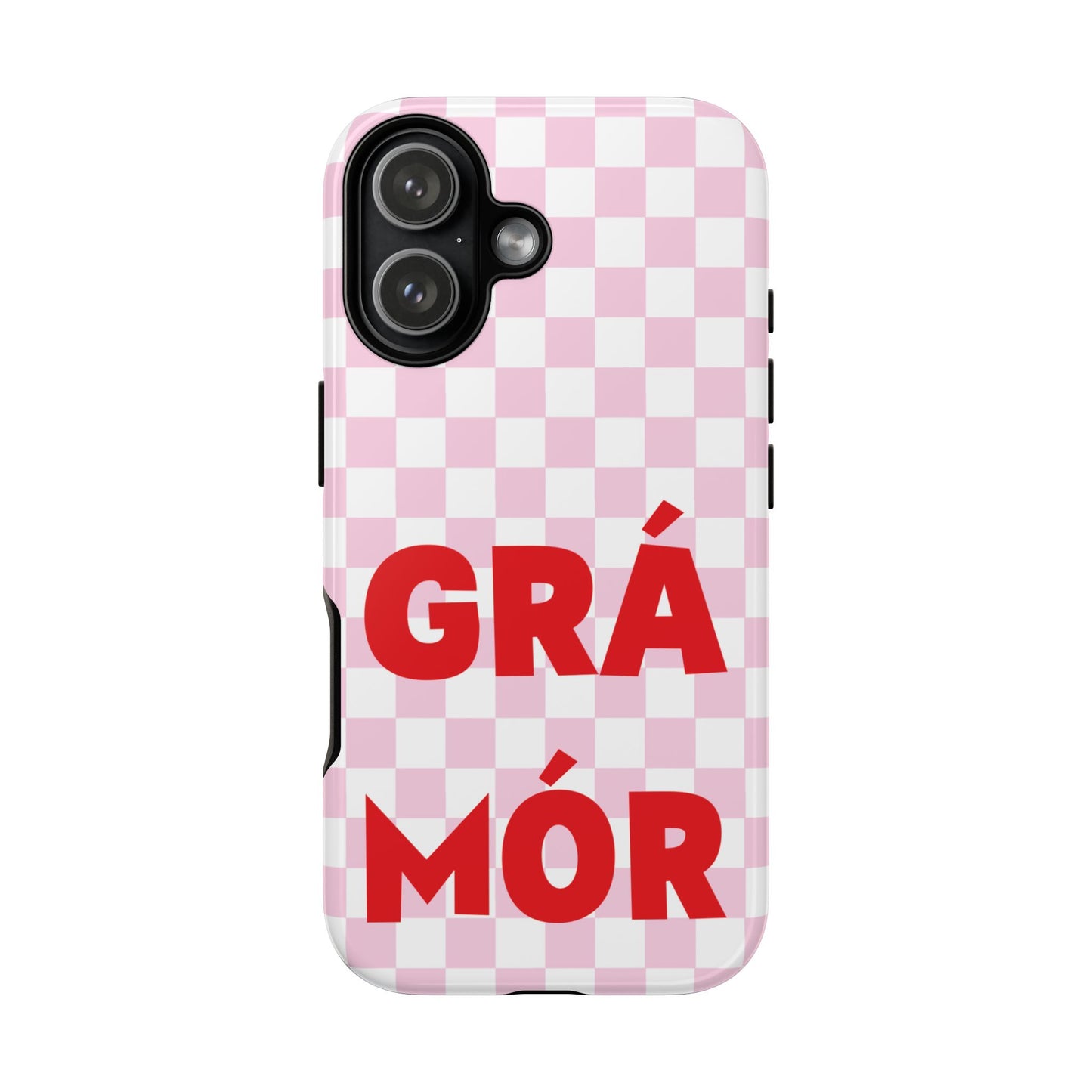 Pink Checked Grá Mór Tough Irish Phone Case