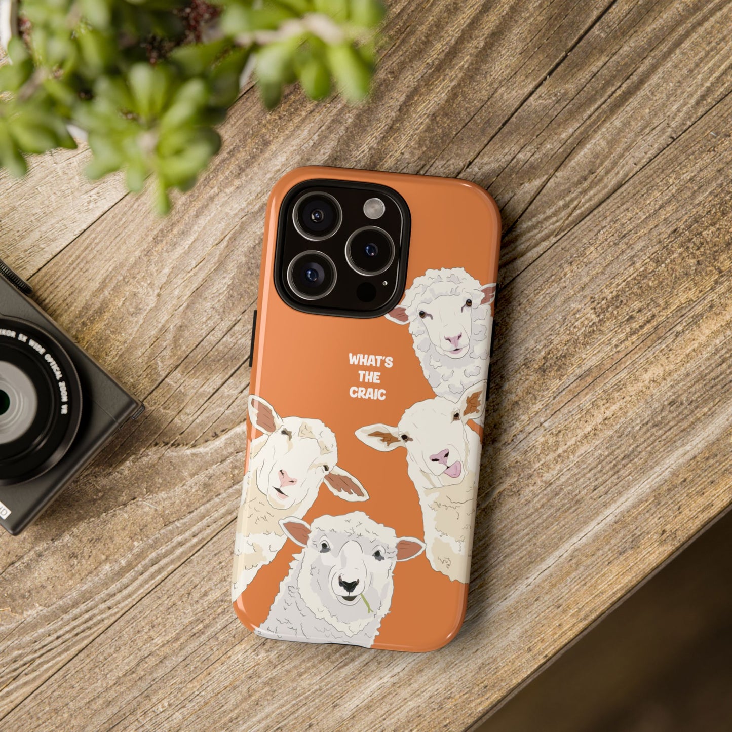 What's the Craic, Funny Sheep Burnt Orange Irish Phone Case