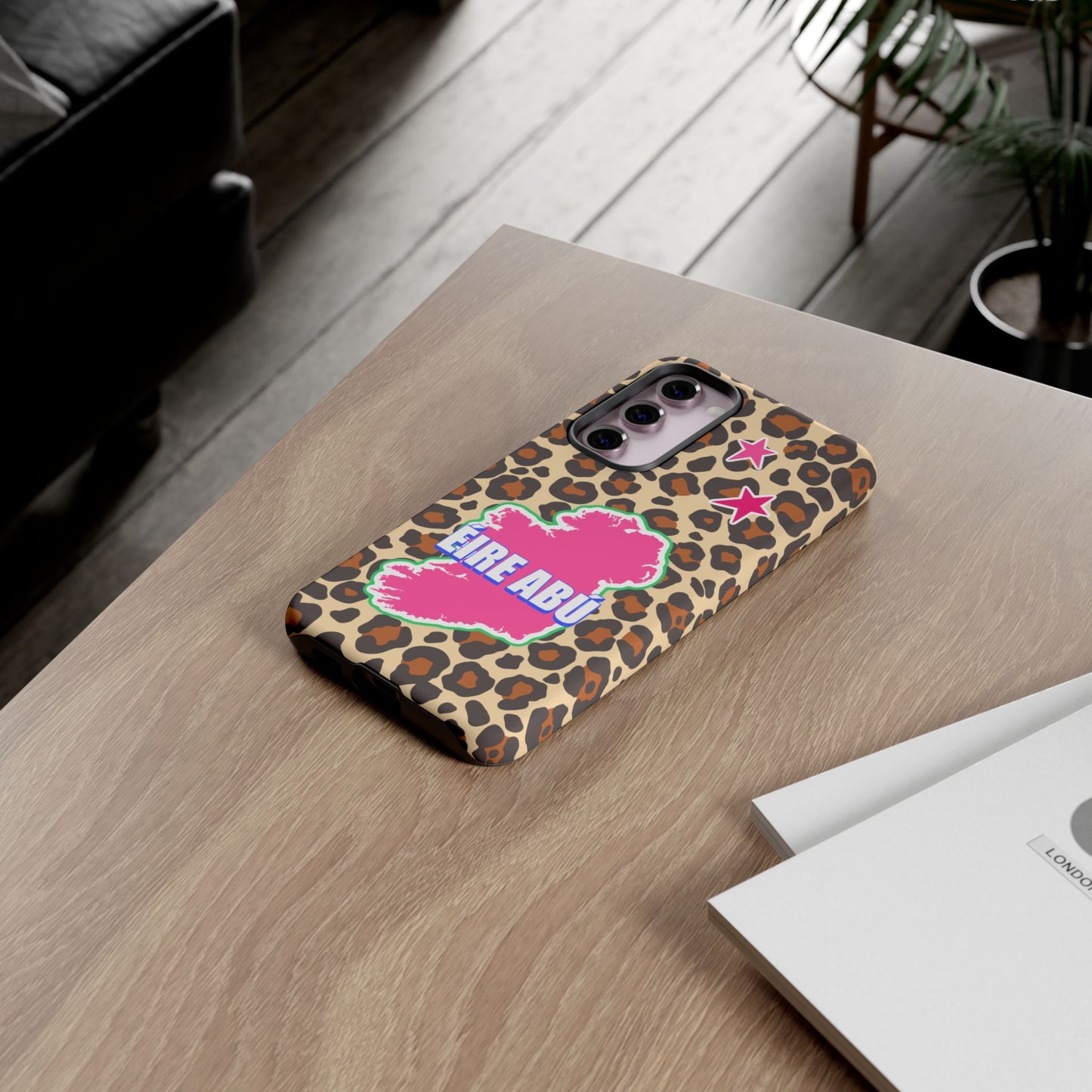 Colourful Leopard Print Design with Ireland Map Tough Irish Phone Case