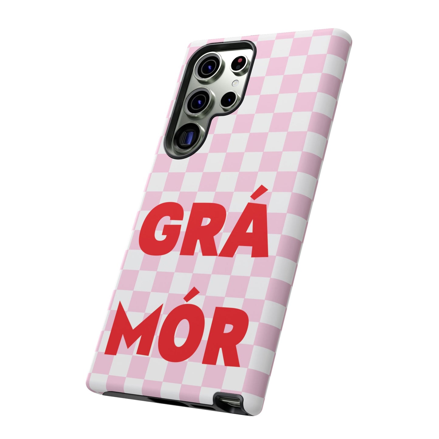 Pink Checked Grá Mór Tough Irish Phone Case