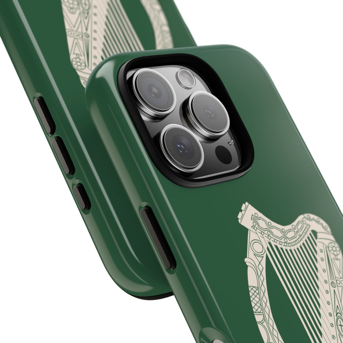 Green Celtic Harp Tough Irish Phone Case, Ceol