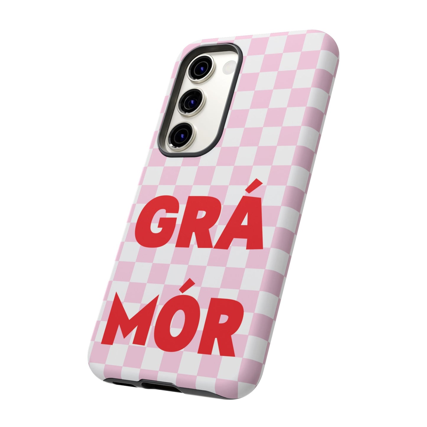 Pink Checked Grá Mór Tough Irish Phone Case