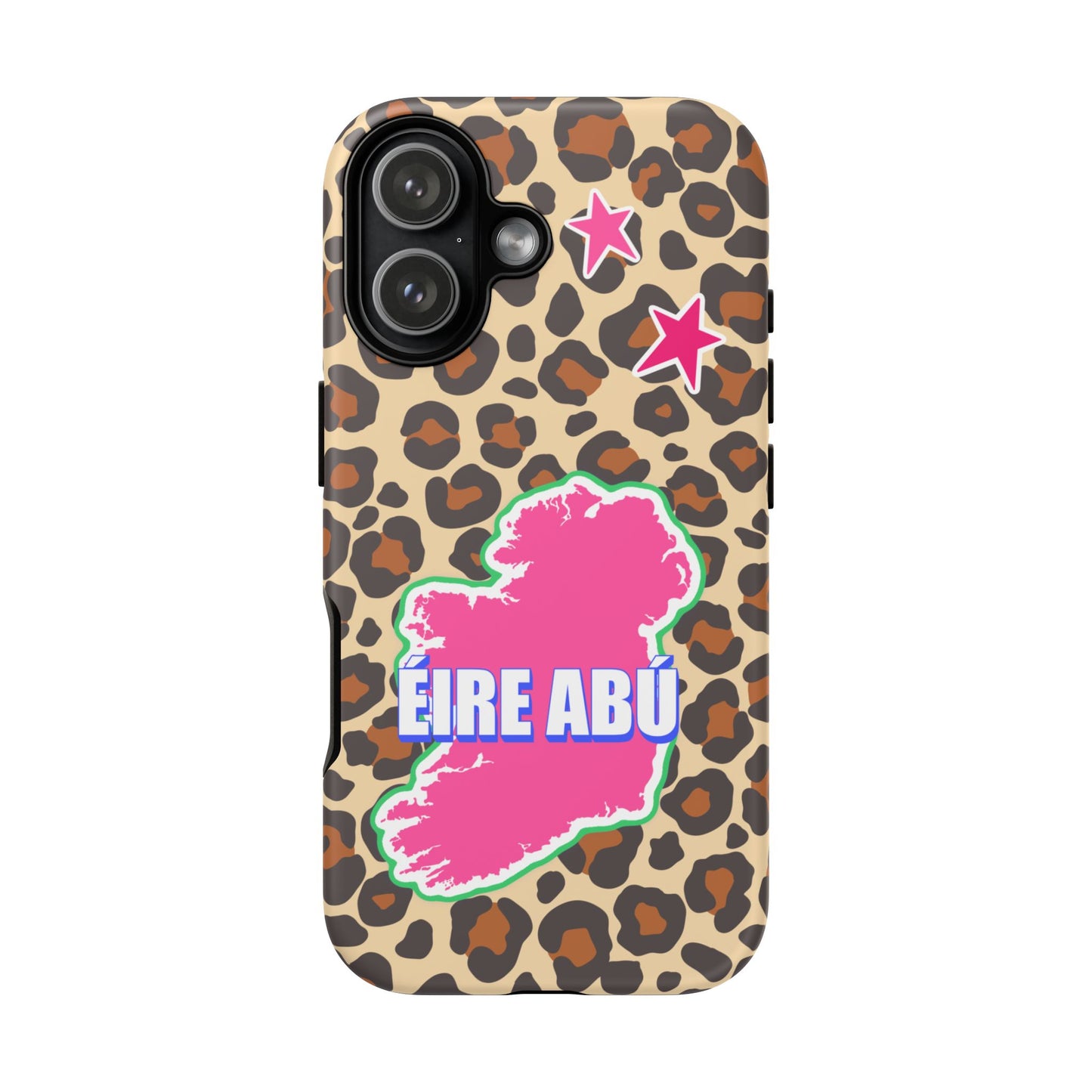 Colourful Leopard Print Design with Ireland Map Tough Irish Phone Case