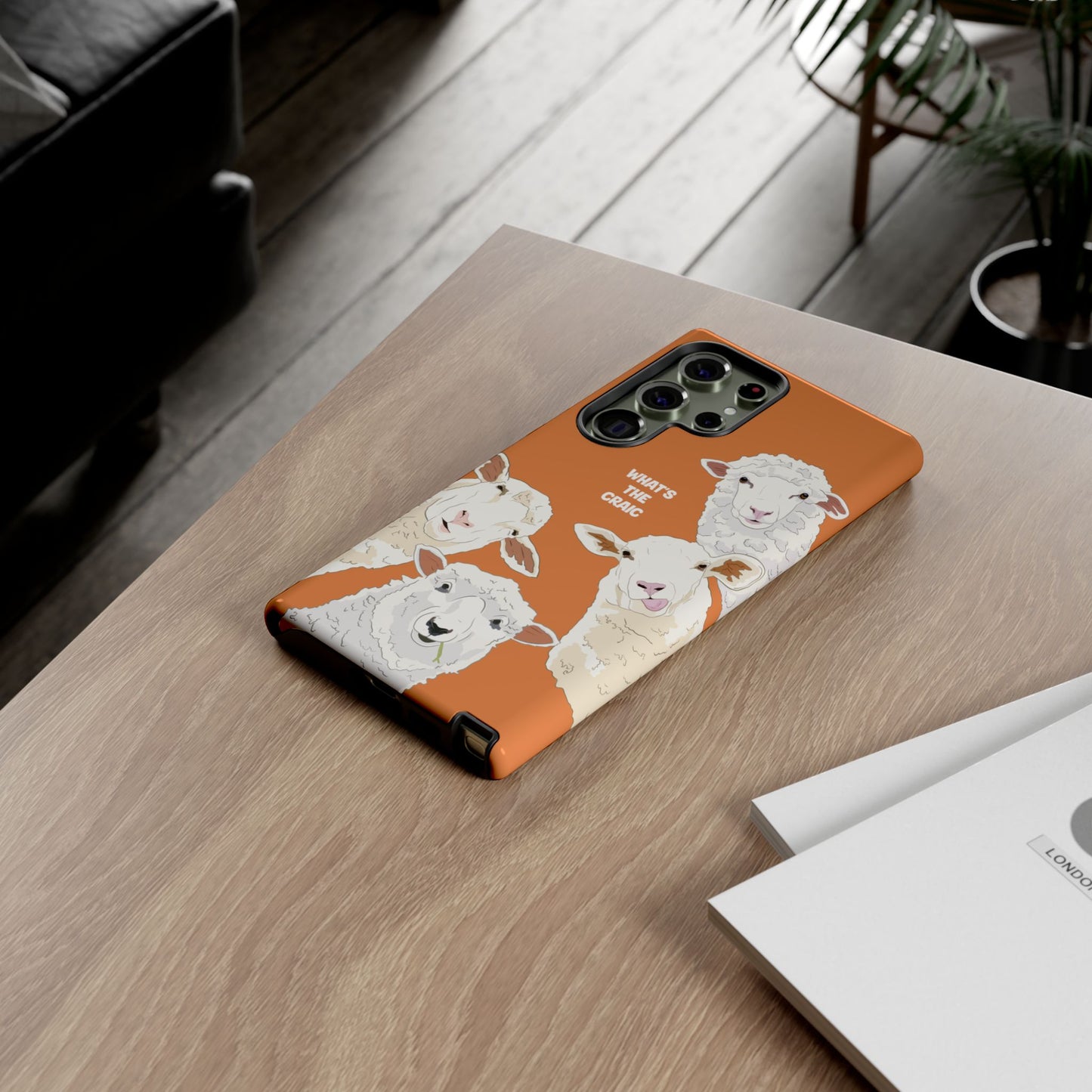What's the Craic, Funny Sheep Burnt Orange Irish Phone Case