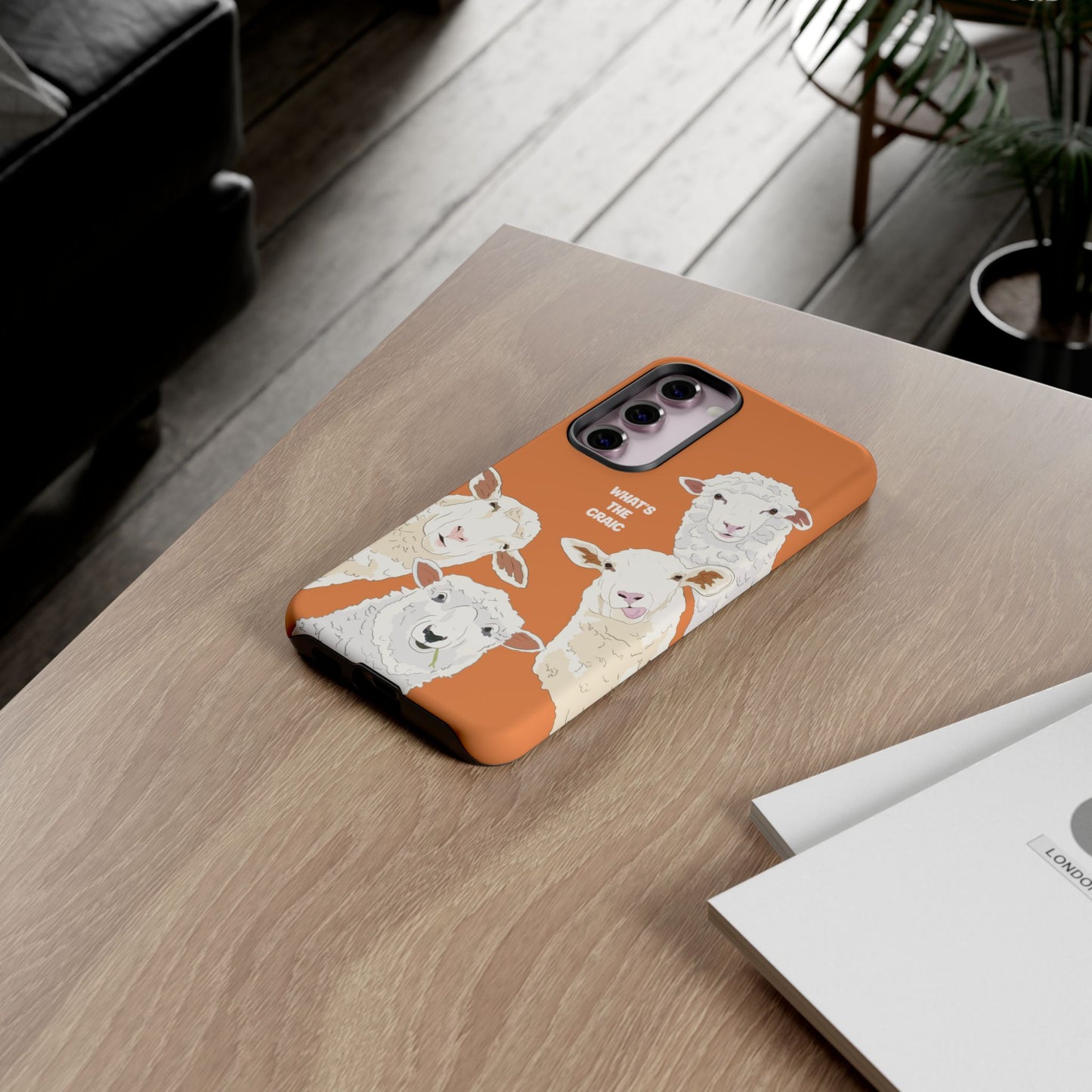 What's the Craic, Funny Sheep Burnt Orange Irish Phone Case