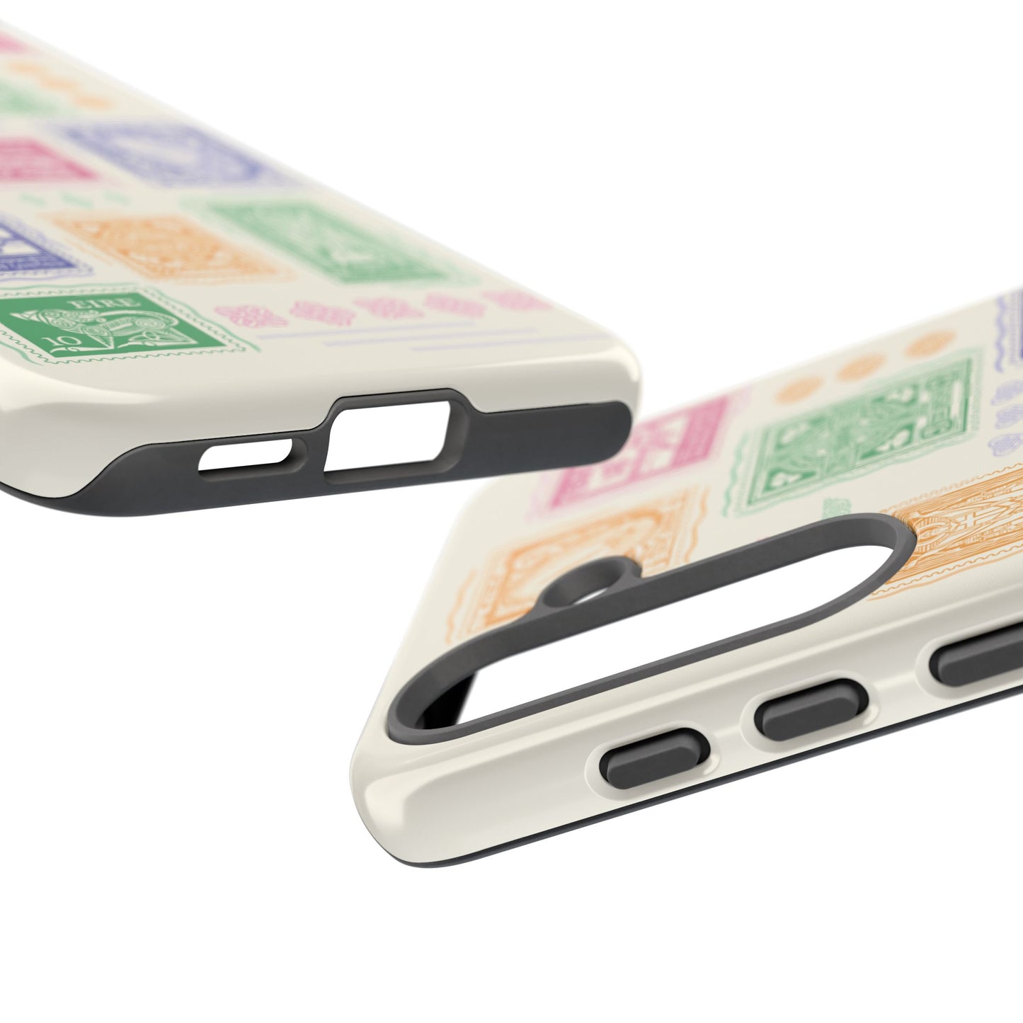 Colourful Vintage Irish Stamps and Celtic Symbols Tough Phone Case