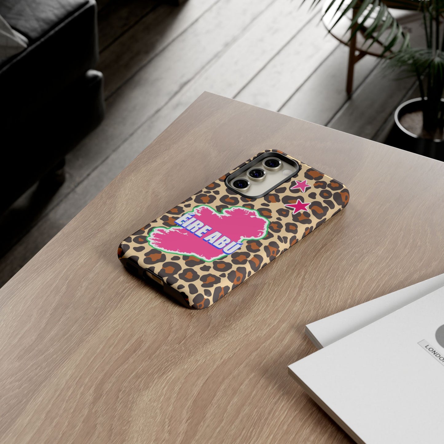 Colourful Leopard Print Design with Ireland Map Tough Irish Phone Case