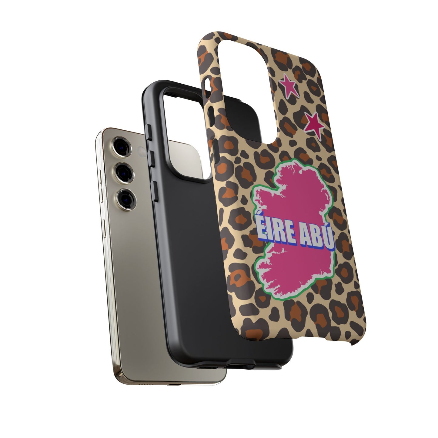 Colourful Leopard Print Design with Ireland Map Tough Irish Phone Case