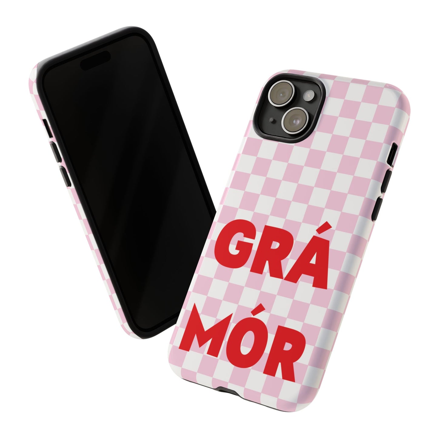 Pink Checked Grá Mór Tough Irish Phone Case
