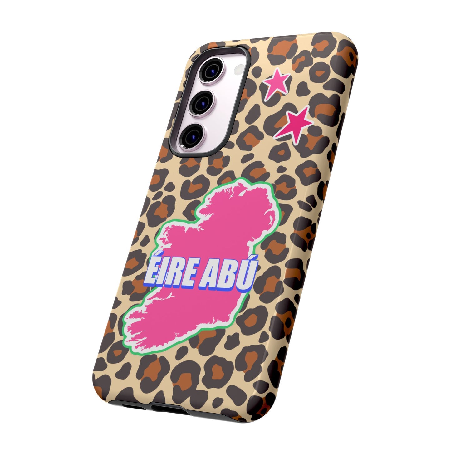 Colourful Leopard Print Design with Ireland Map Tough Irish Phone Case