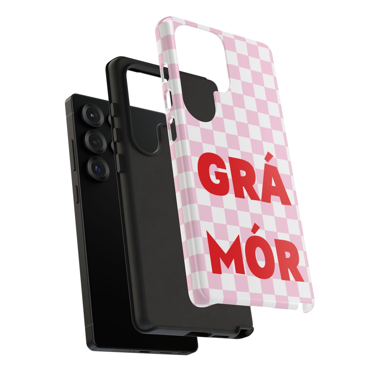 Pink Checked Grá Mór Tough Irish Phone Case